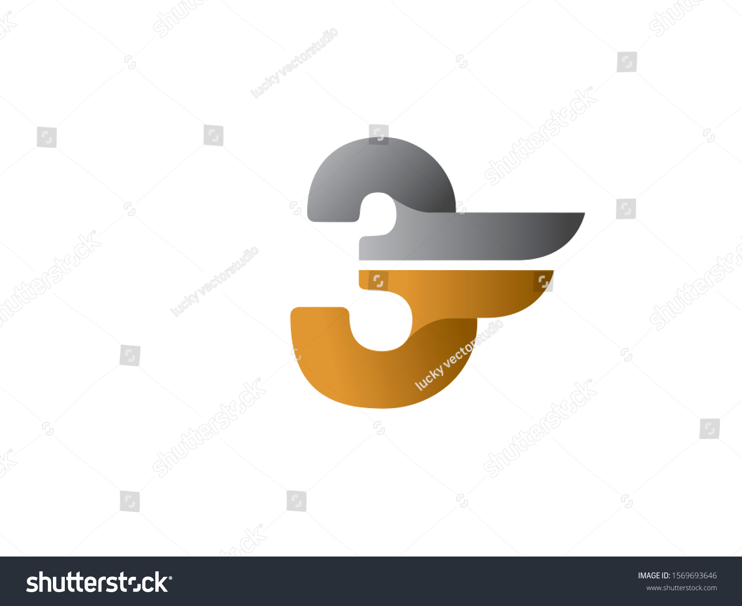 Number 3 Logo Symbol Template Design Stock Vector (Royalty Free) 1569693646