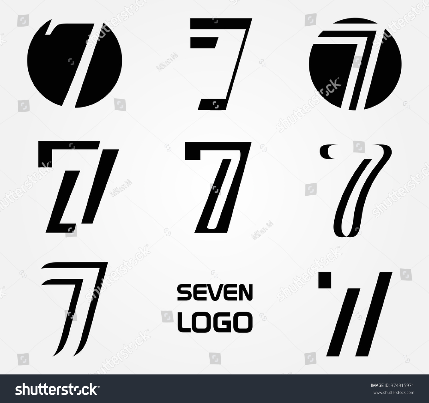 Number 7 Logovector Logo Design Stock Vector (Royalty Free) 374915971