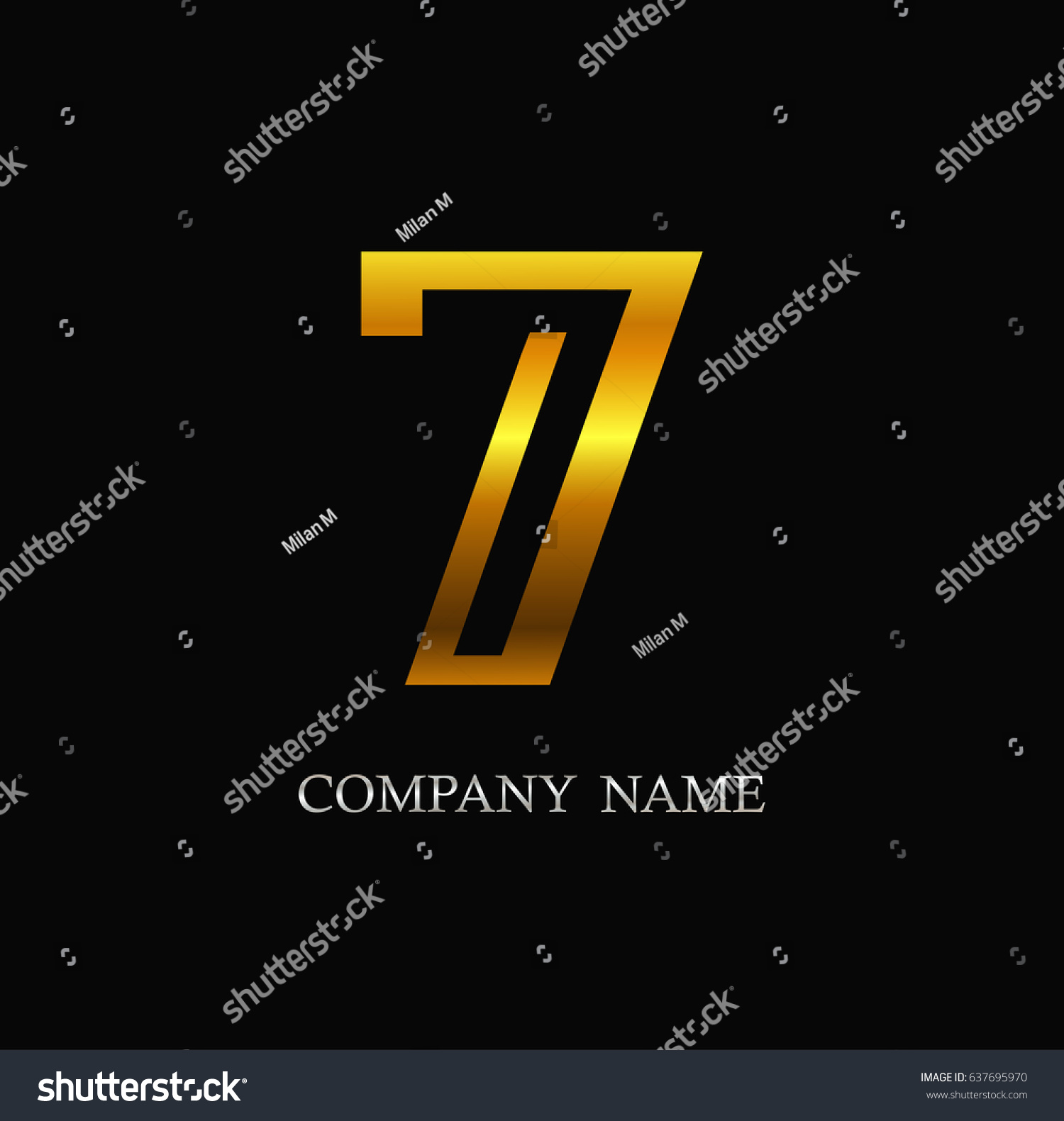 Number 7 Logovector Logo Template Stock Vector (Royalty Free) 637695970