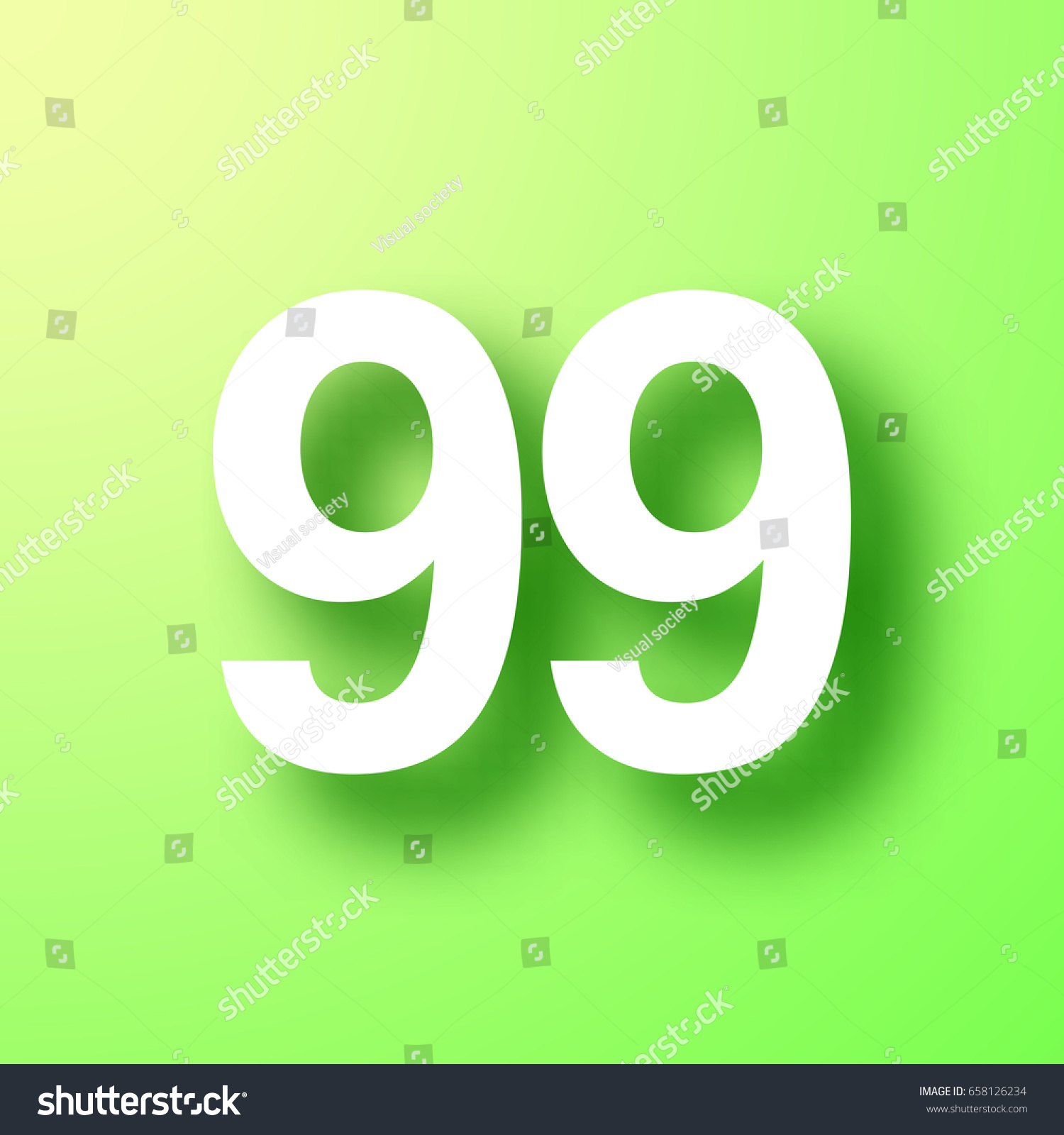 Number Ninetynine 99 Isolated On Bright Stock Vector Royalty Free