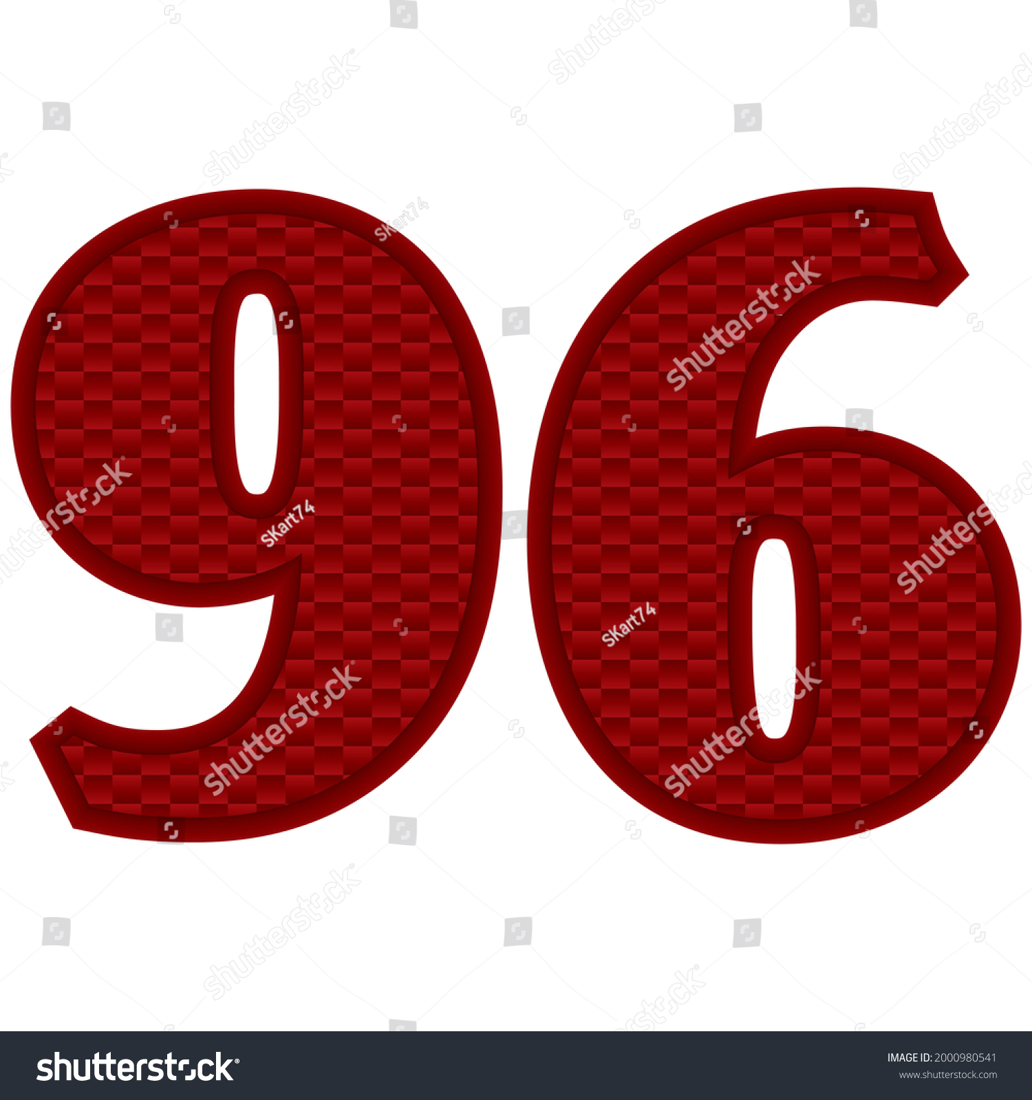 Number Six Vector Illustration Red Stock Vector (Royalty Free