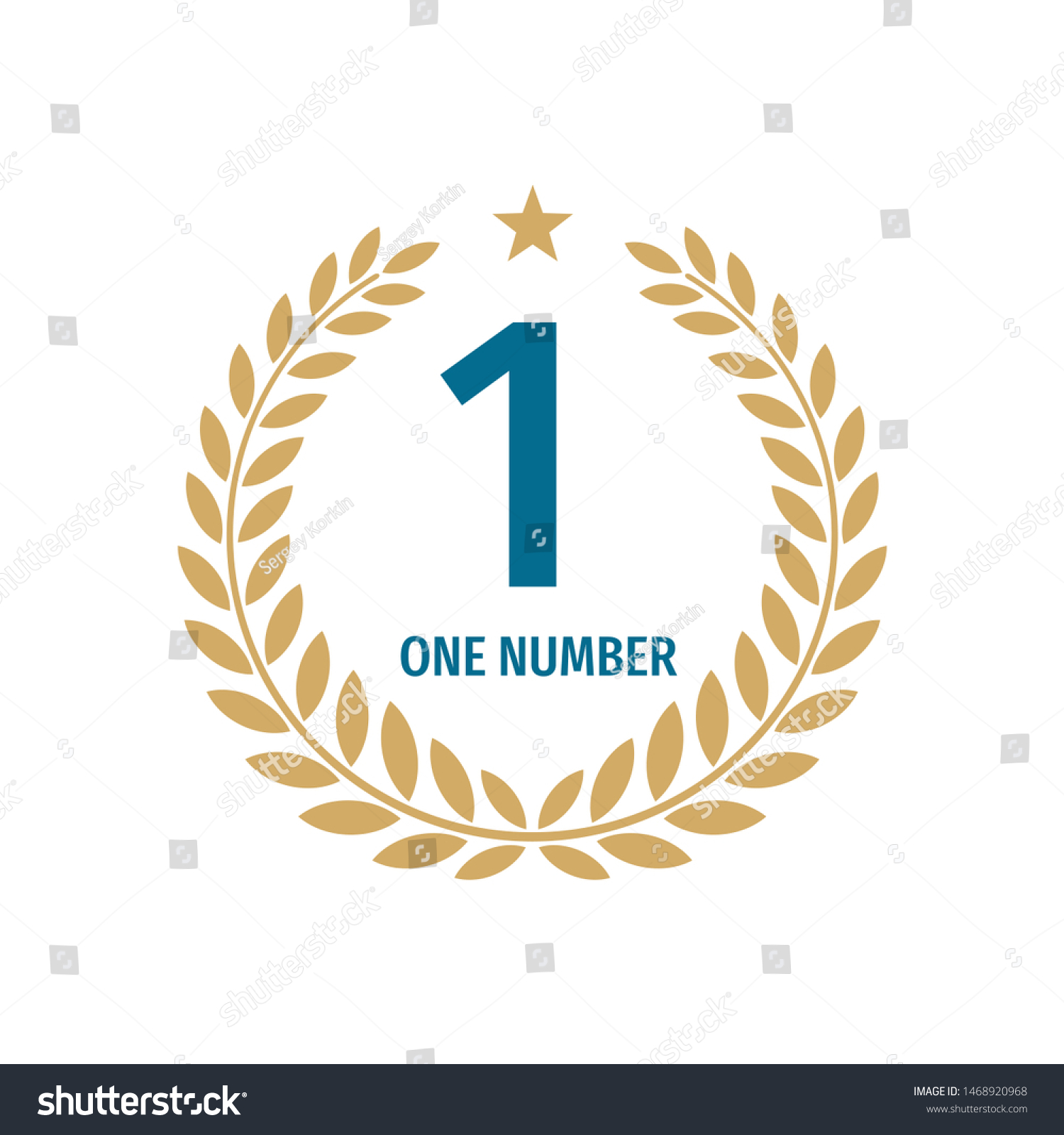 Number One Badge Logo Design Laurel Stock Vector (Royalty Free) 1468920968
