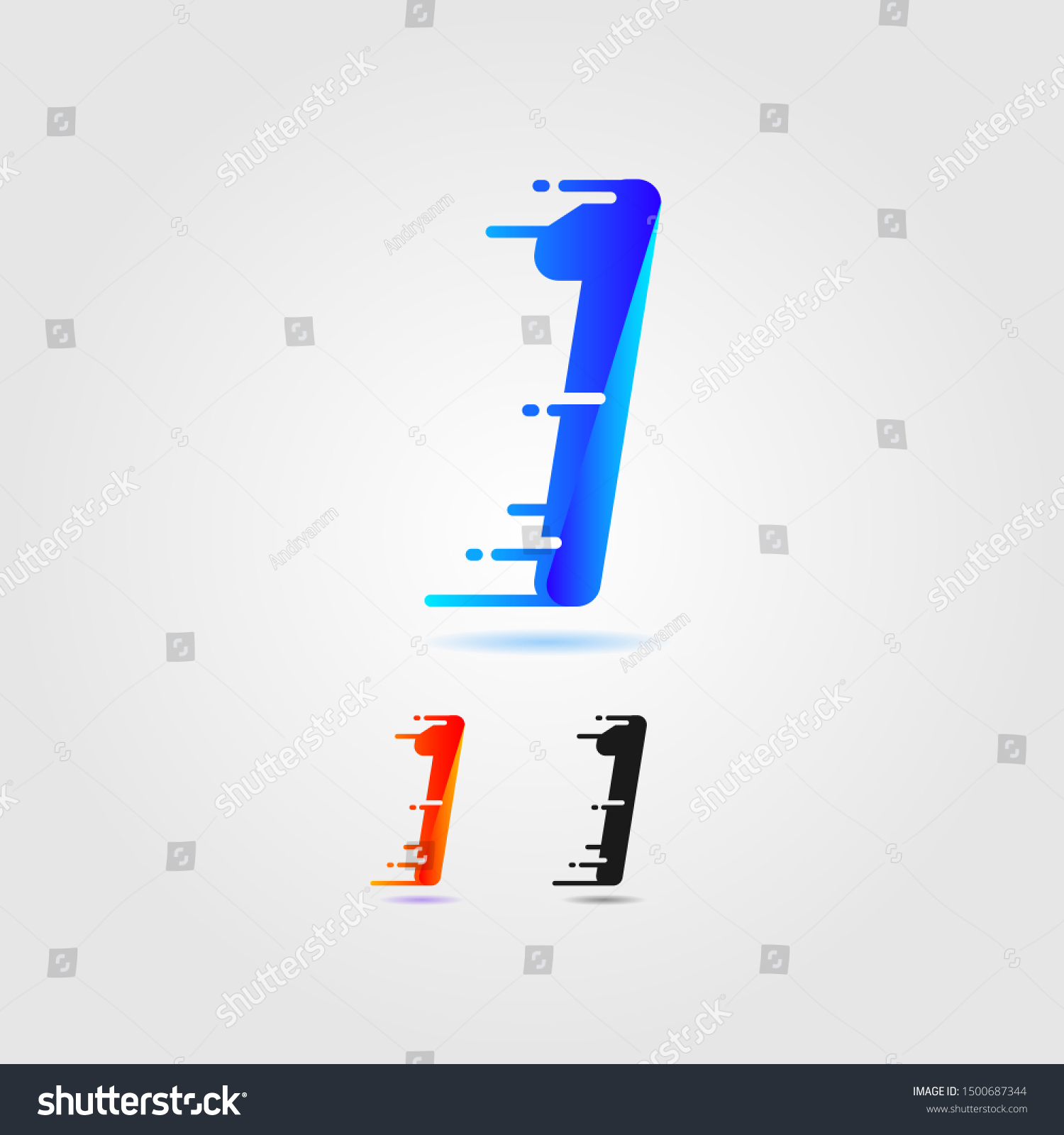 Number One 1 Speed Logo Fast Stock Vector (Royalty Free) 1500687344