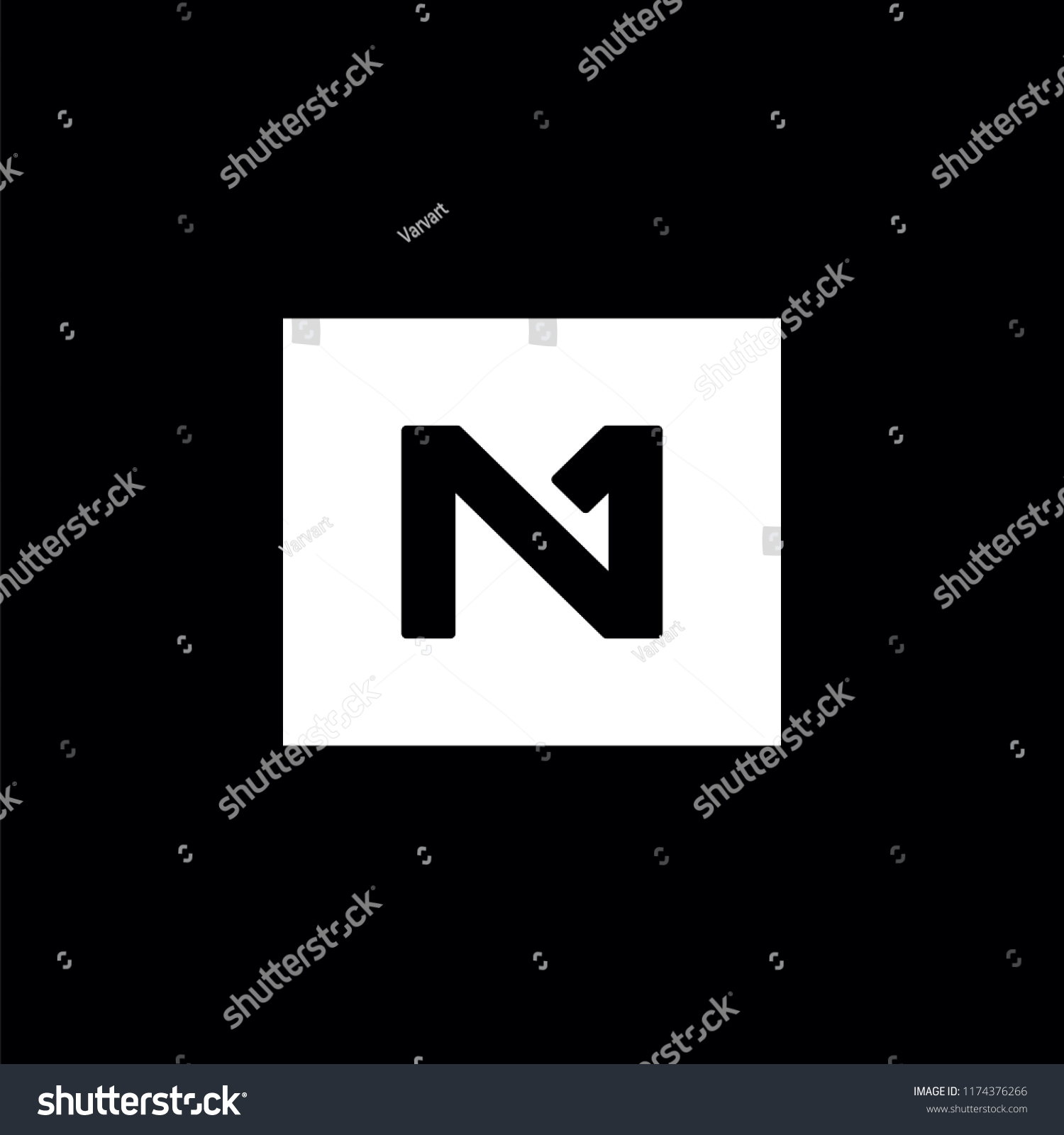 Number One Vector Logo Black White Stock Vector (Royalty Free) 1174376266