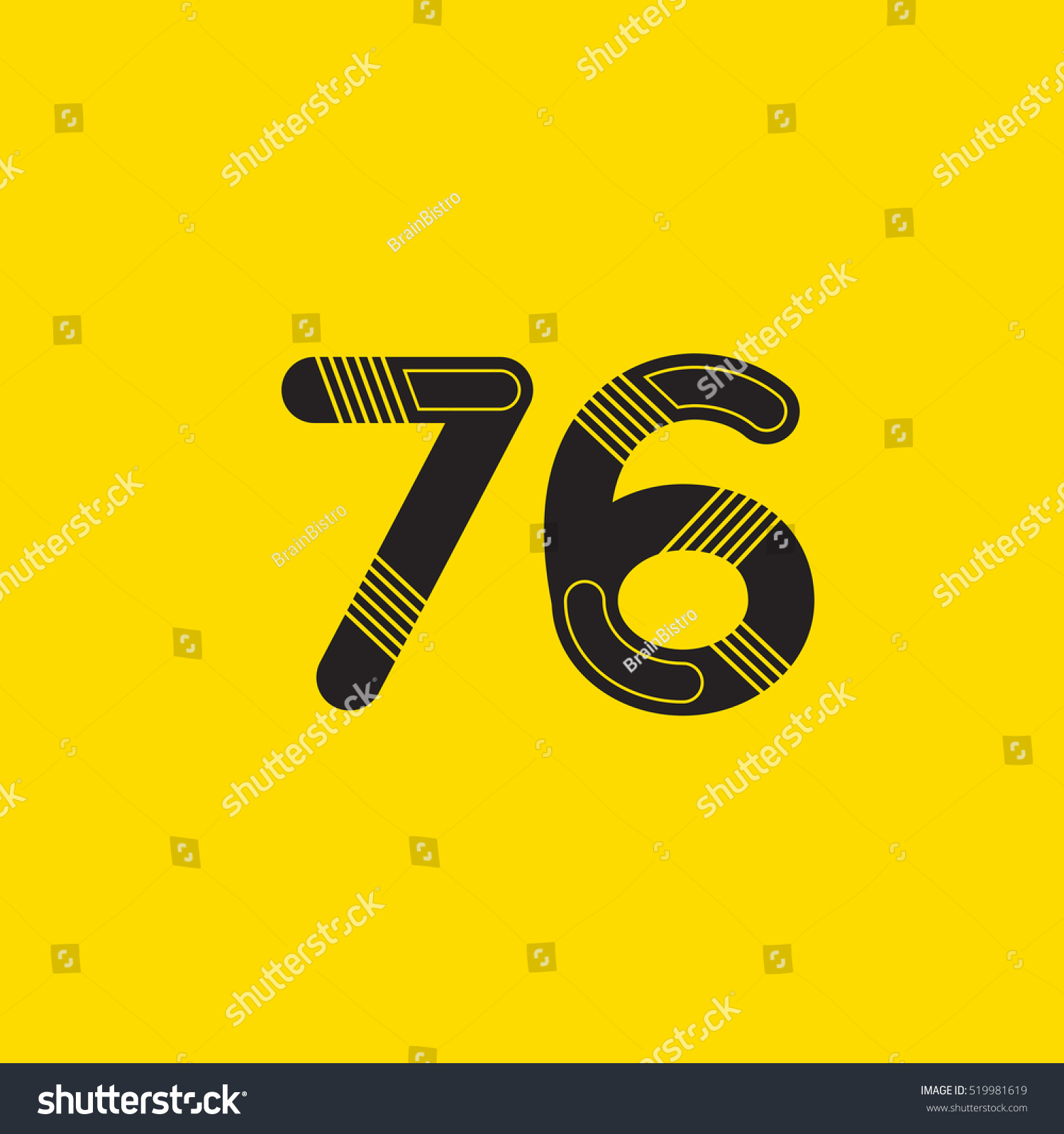 Number Seventy Six 76 Logo, Digit 76 Icon Stock Vector 519981619 