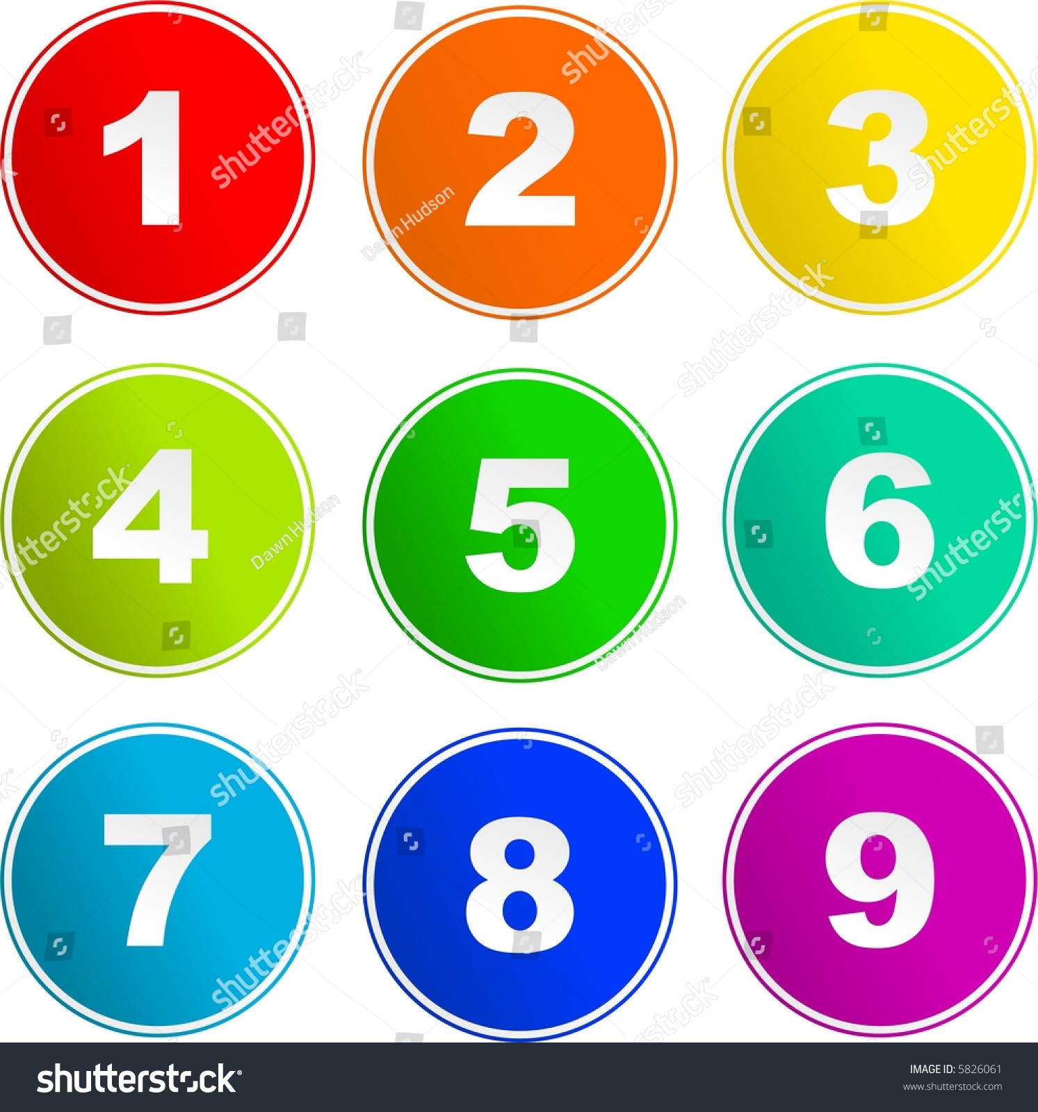 Number Sign Icons Stock Vector 5826061 - Shutterstock