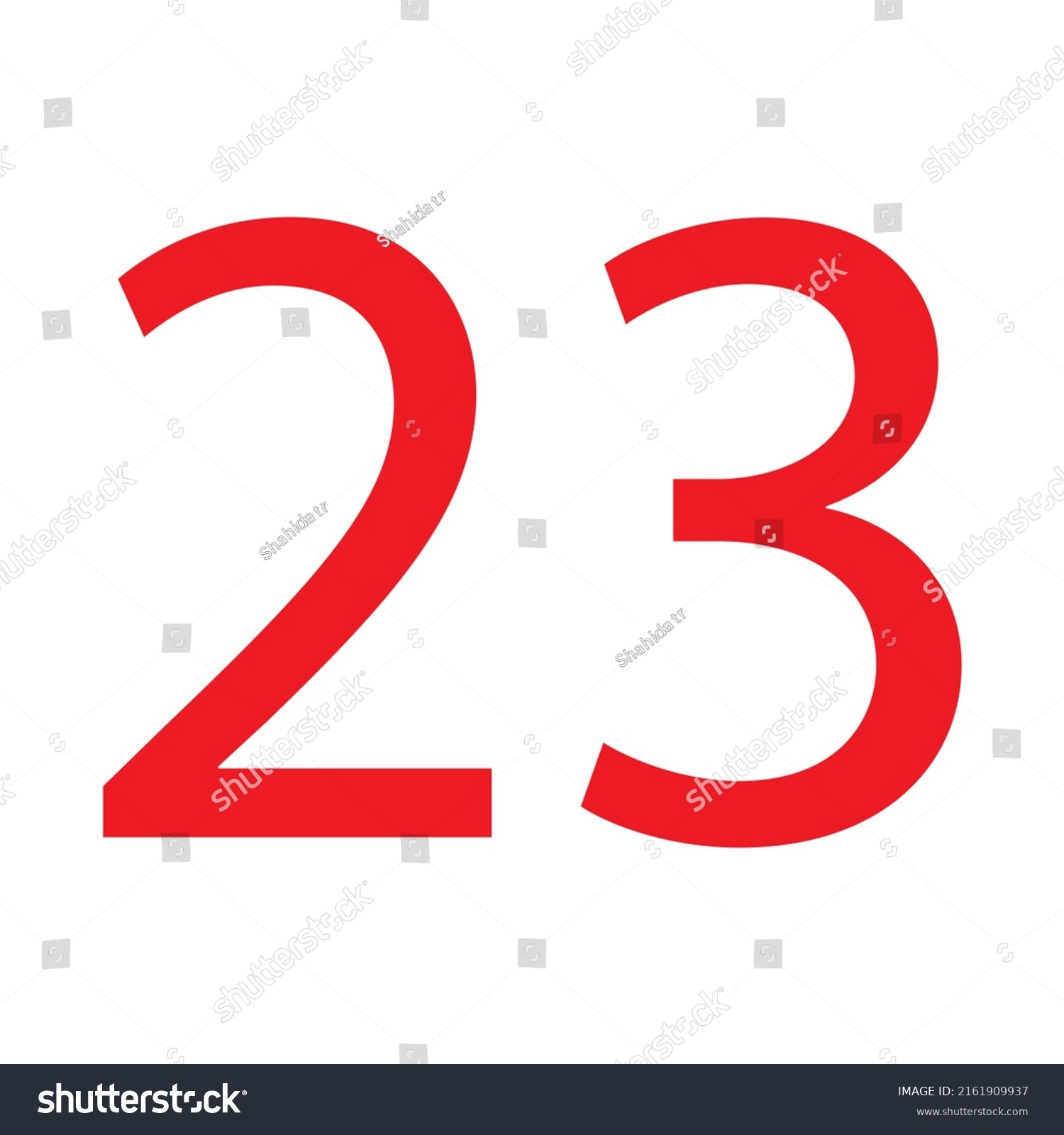 Number 23 Simple Clip Art Vector Stock Vector (Royalty Free) 2161909937