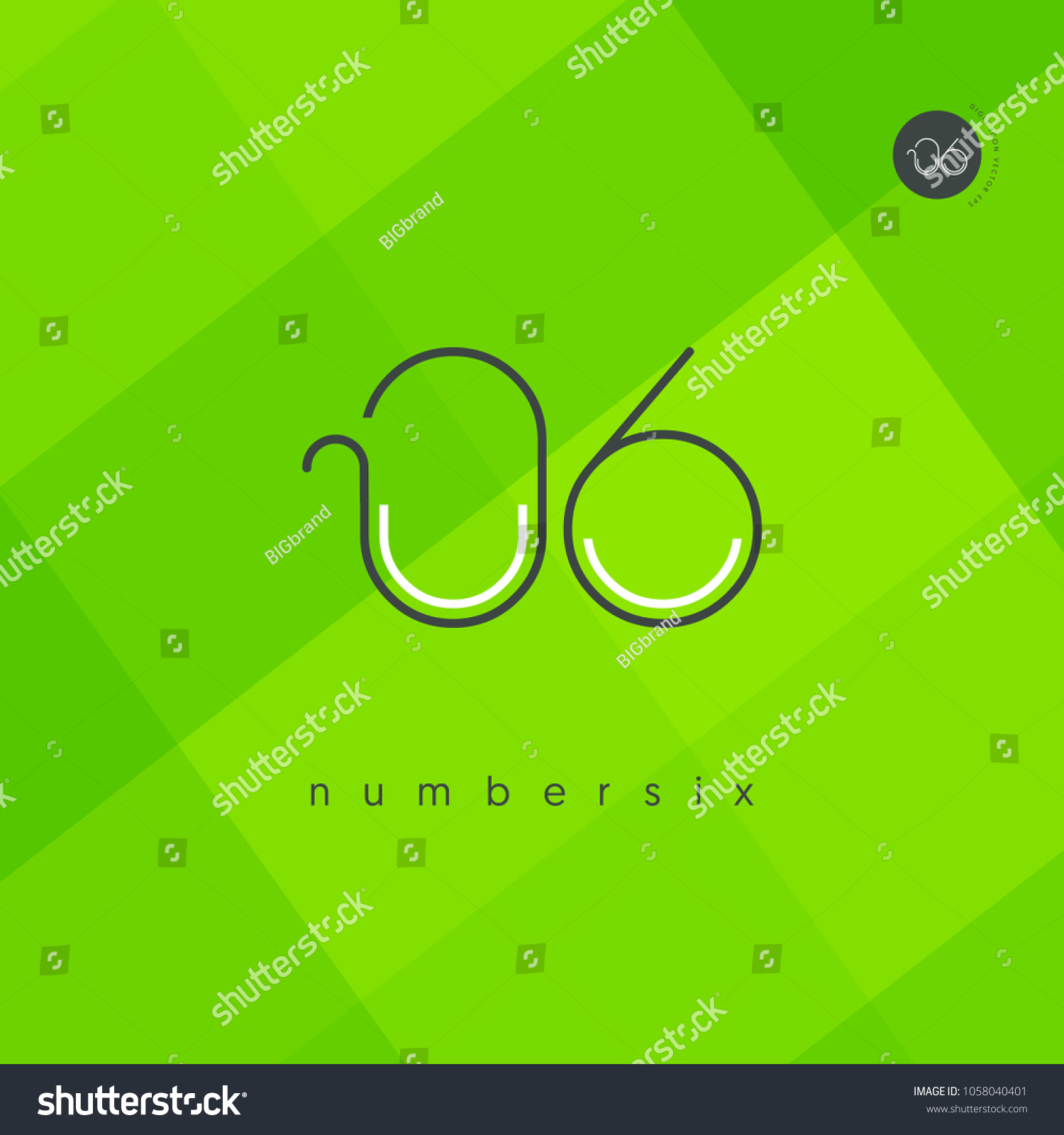 Number Six Digit 6 Logo Icon Stock Vector (Royalty Free) 1058040401