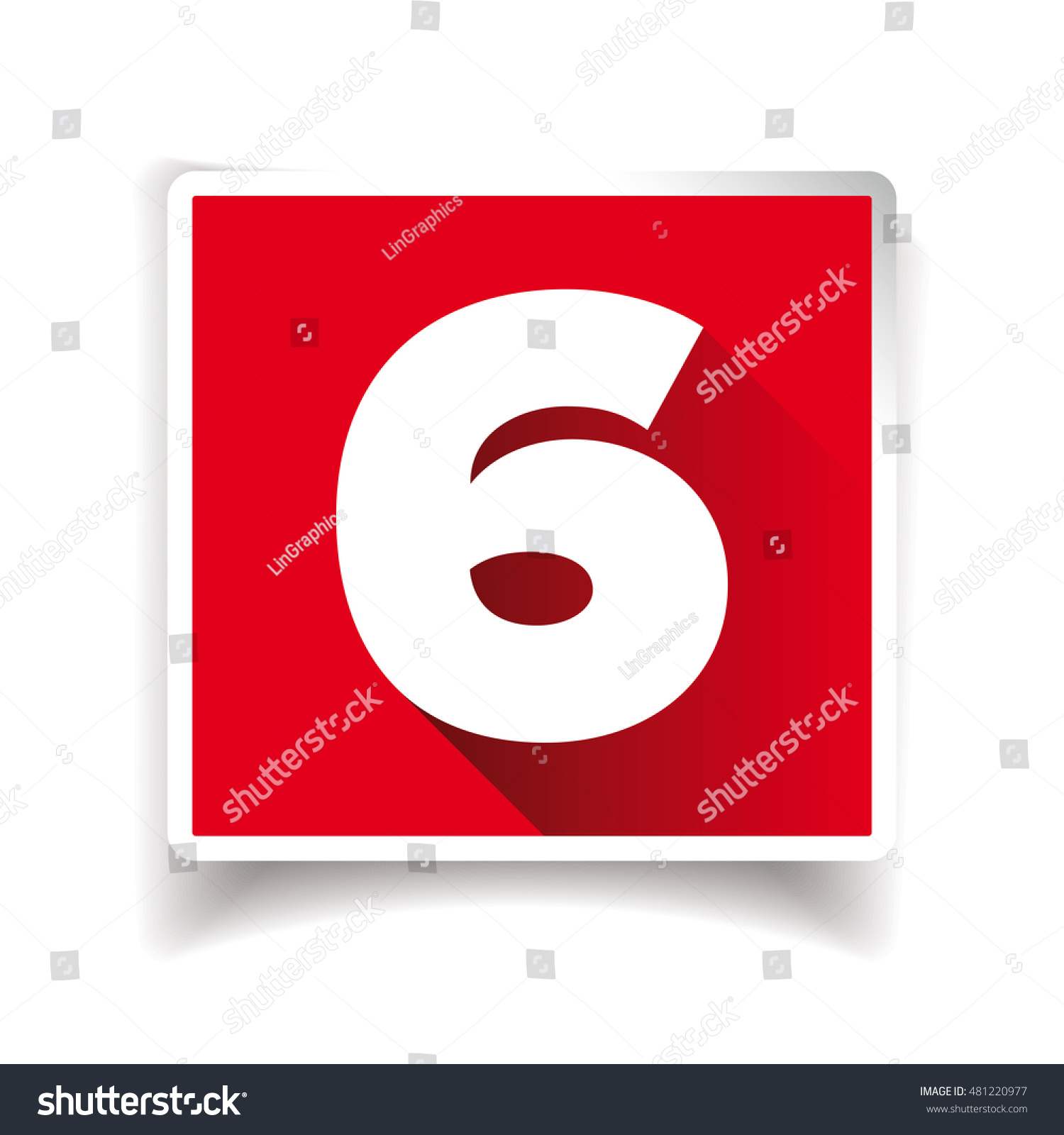 Number Six Label Number Icon Stock Vector (Royalty Free) 481220977 ...