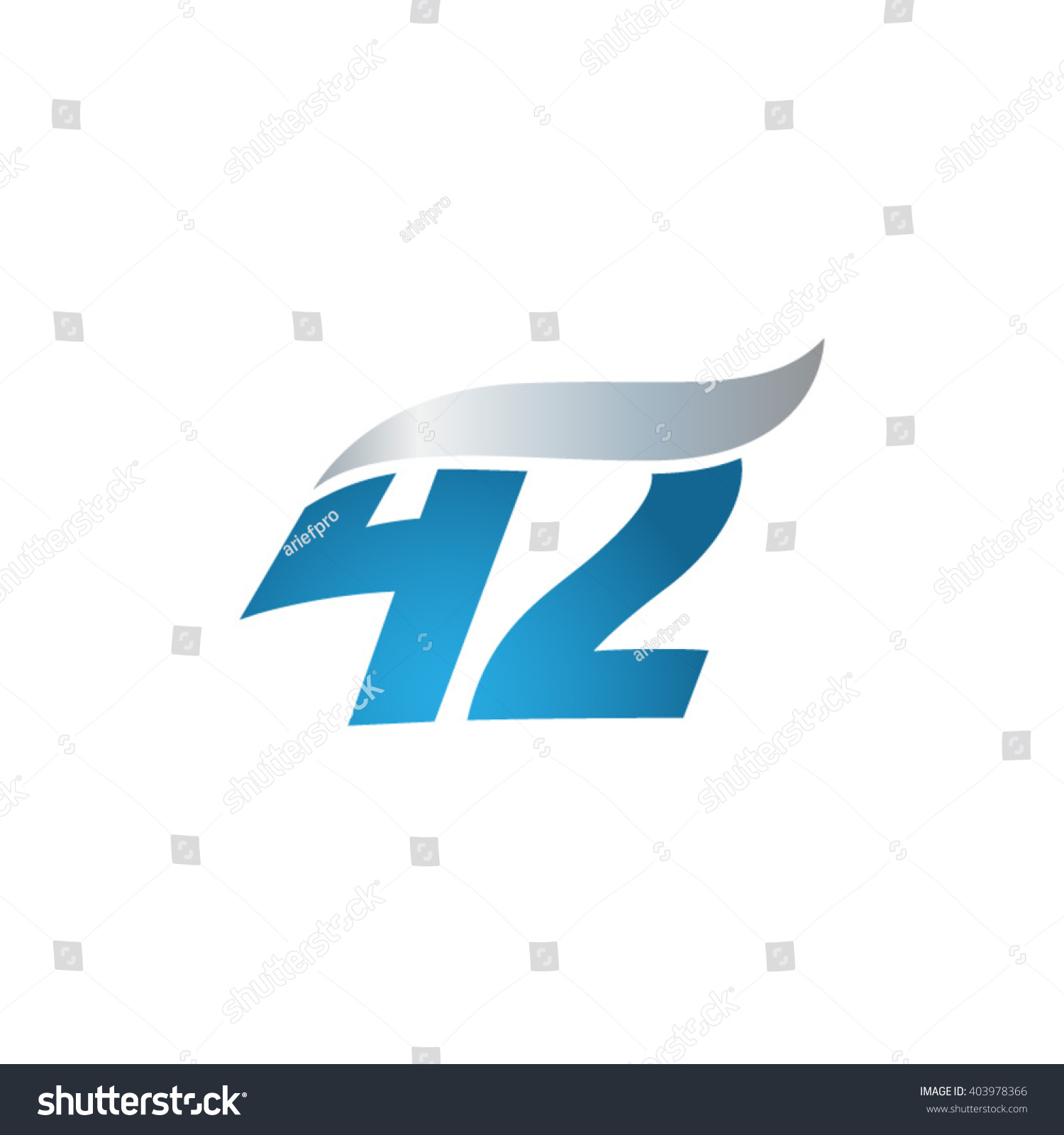 Number 42 Swoosh Design Template Logo Stock Vector 403978366 Shutterstock