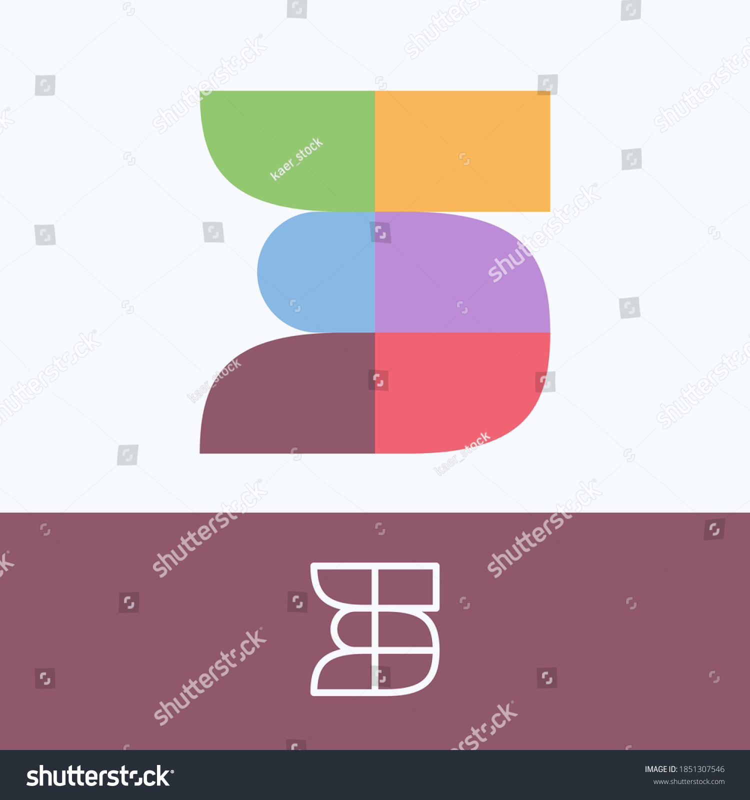 SVG of Number three logo made of block pattern with pretty dim colors. Vector template perfect to use in a cute corporate identity, greeting packaging, wedding posters, clothes design, and others.  svg