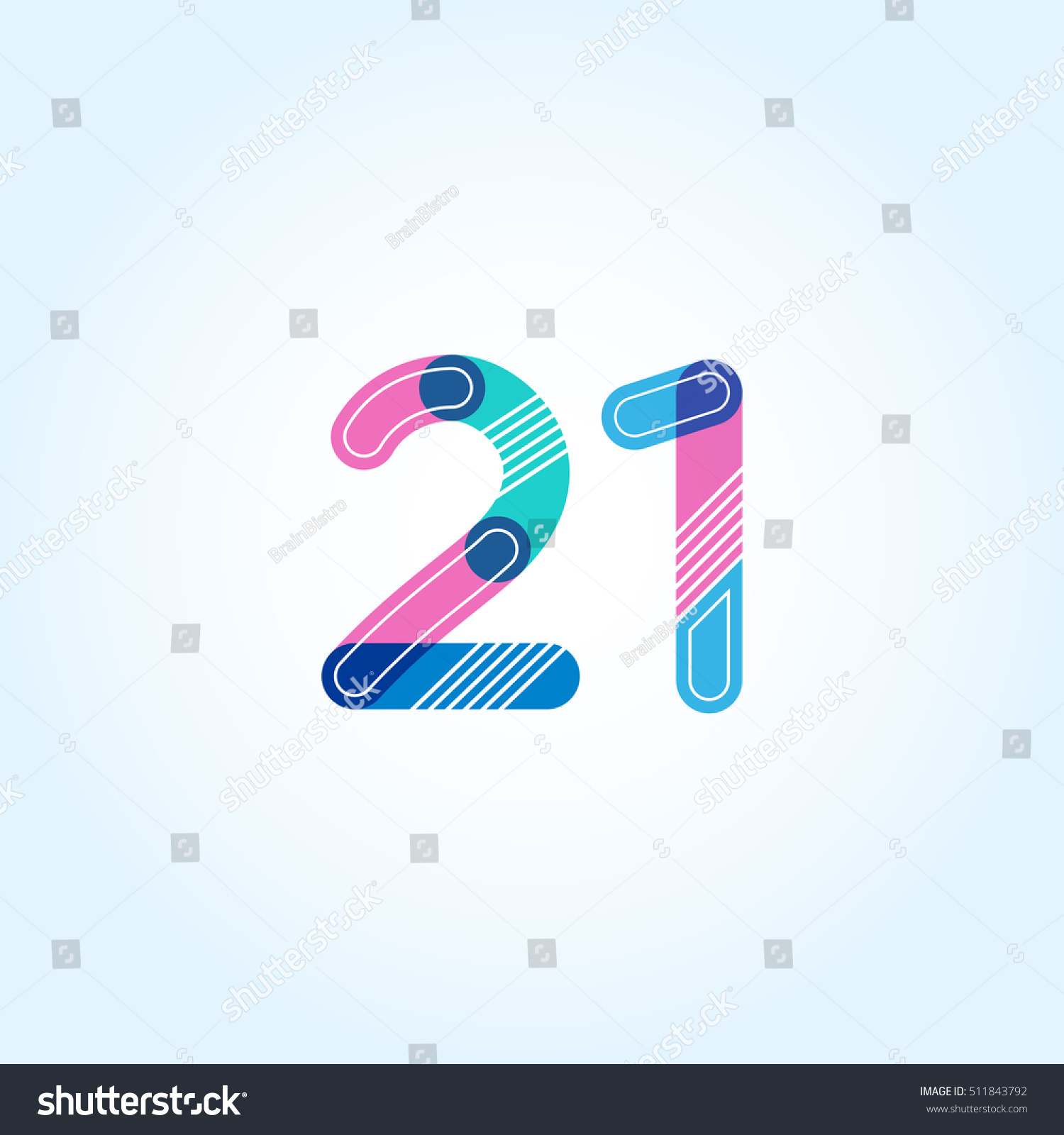Number Twenty One 21 Logo Digit Stock Vector 511843792 - Shutterstock