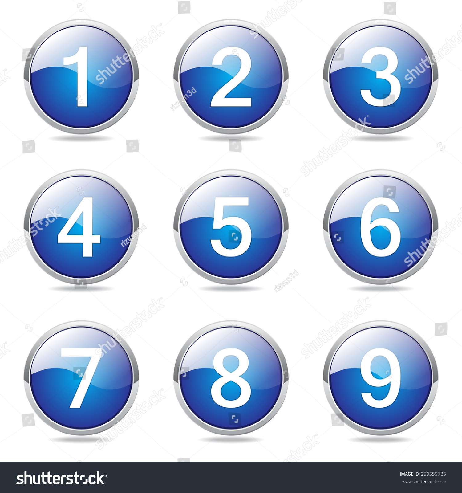 Numbers Counting Blue Vector Button Icon Stock Vector (Royalty Free ...