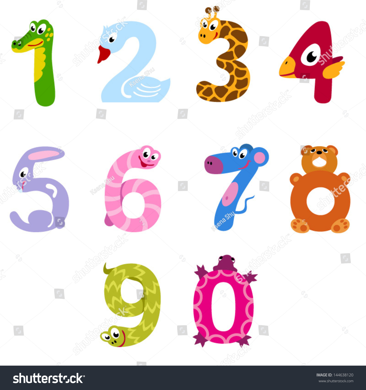 Numbers Like Animals Stock Vector (Royalty Free) 144638120 | Shutterstock