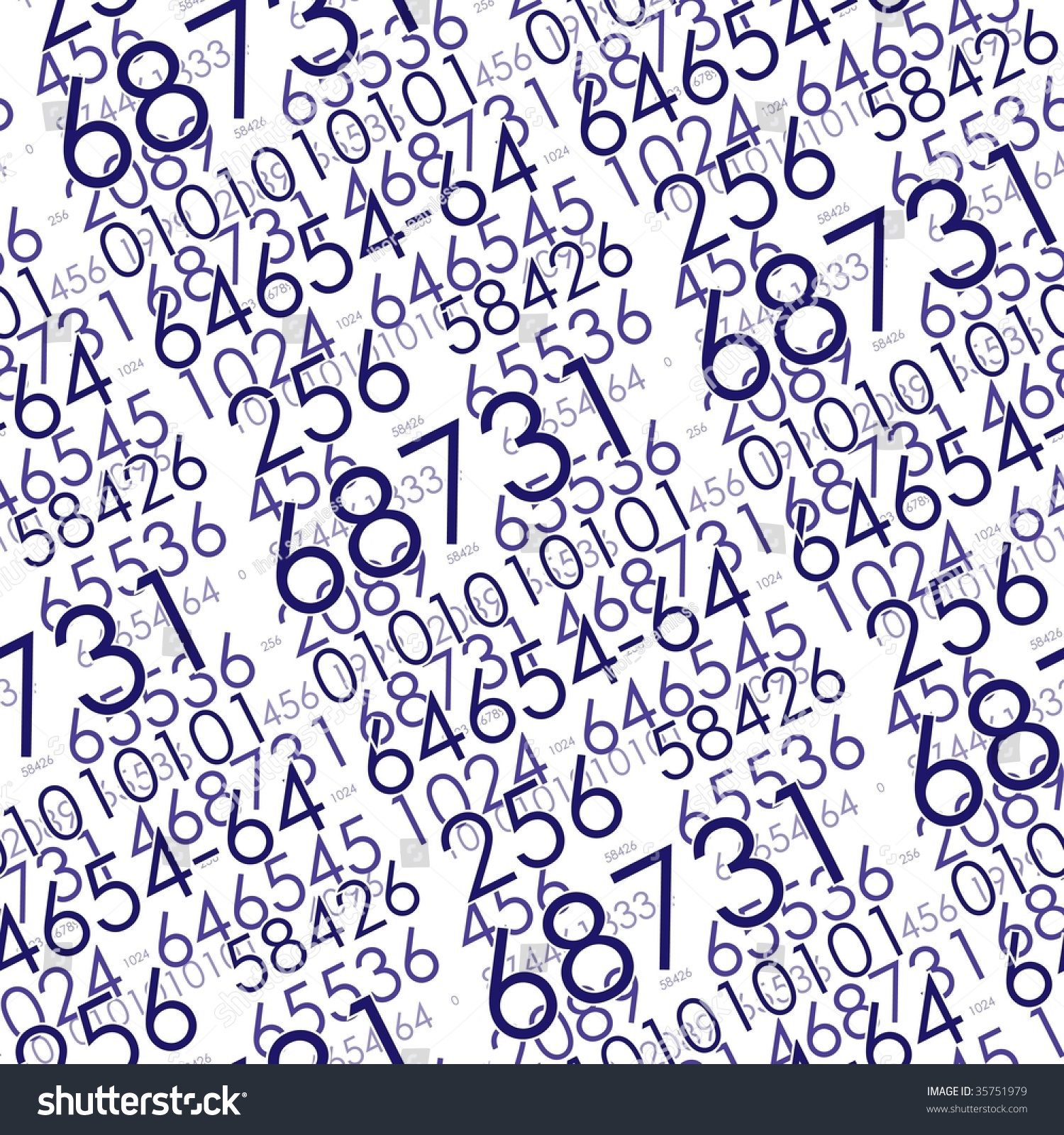 Numbers - Seamless Vector Wallpaper On White - 35751979 : Shutterstock