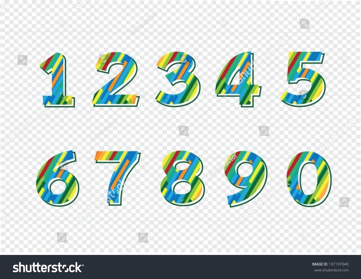 Numbers Set Illustration Stock Vector 197197040 Shutterstock