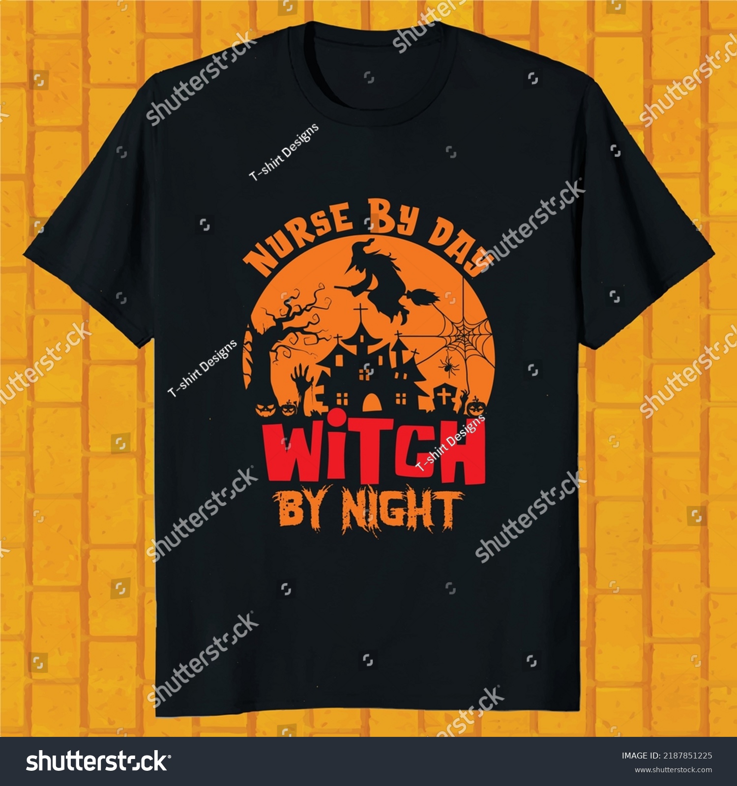 SVG of nurse by the day witch by night hello ween t-shirt design svg