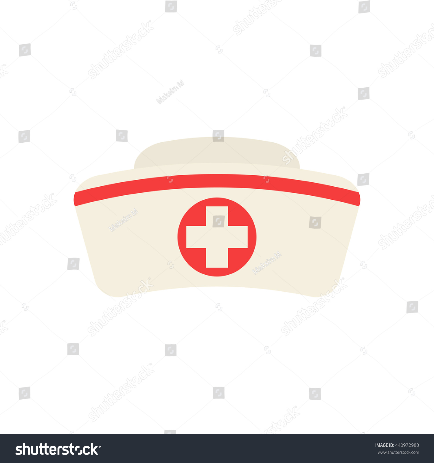 Nurse Hat Cross Isolated On White Stock Vector (royalty Free) 440972980