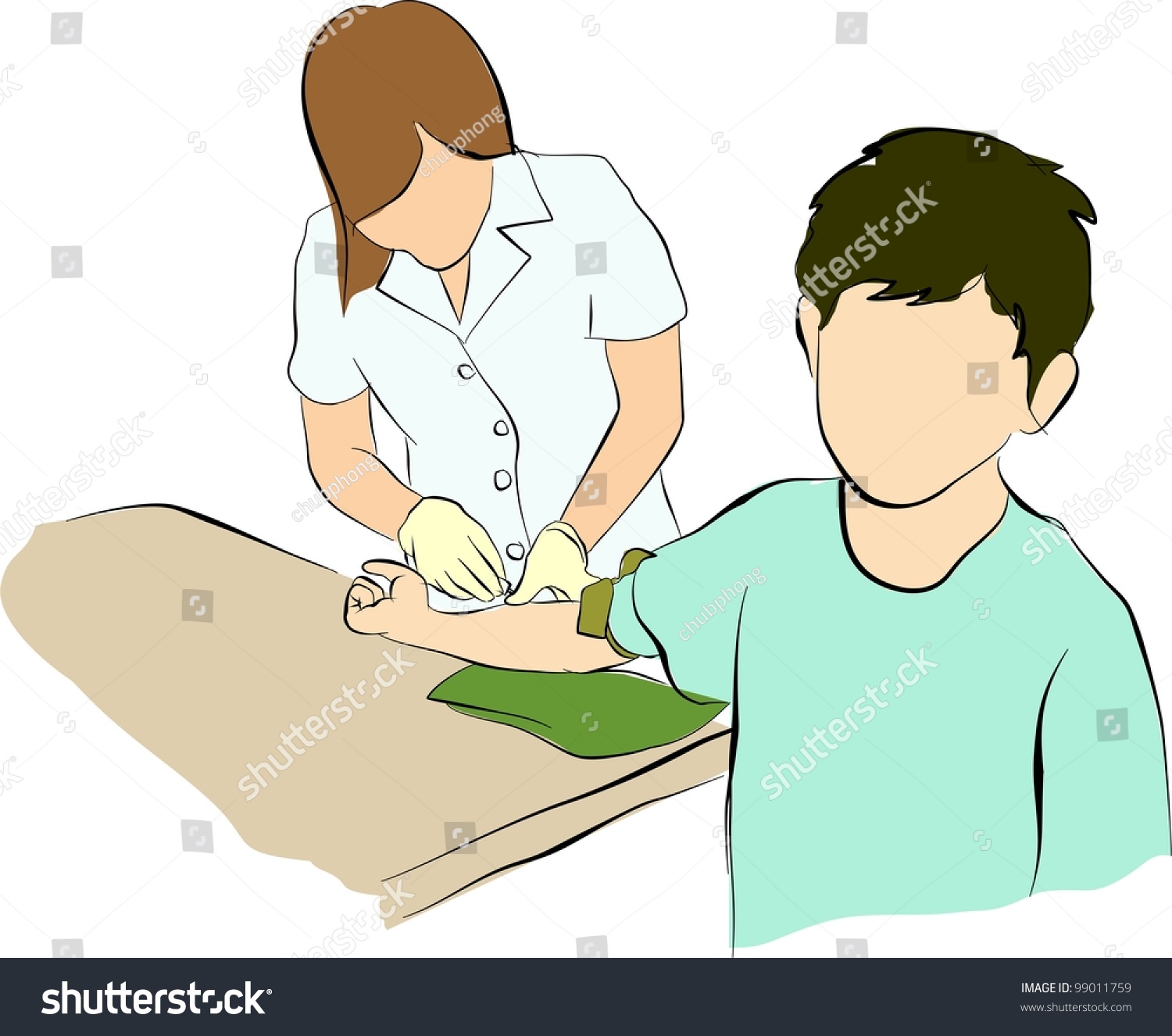 Nurse Injecting Patient Stock Vector 99011759 - Shutterstock