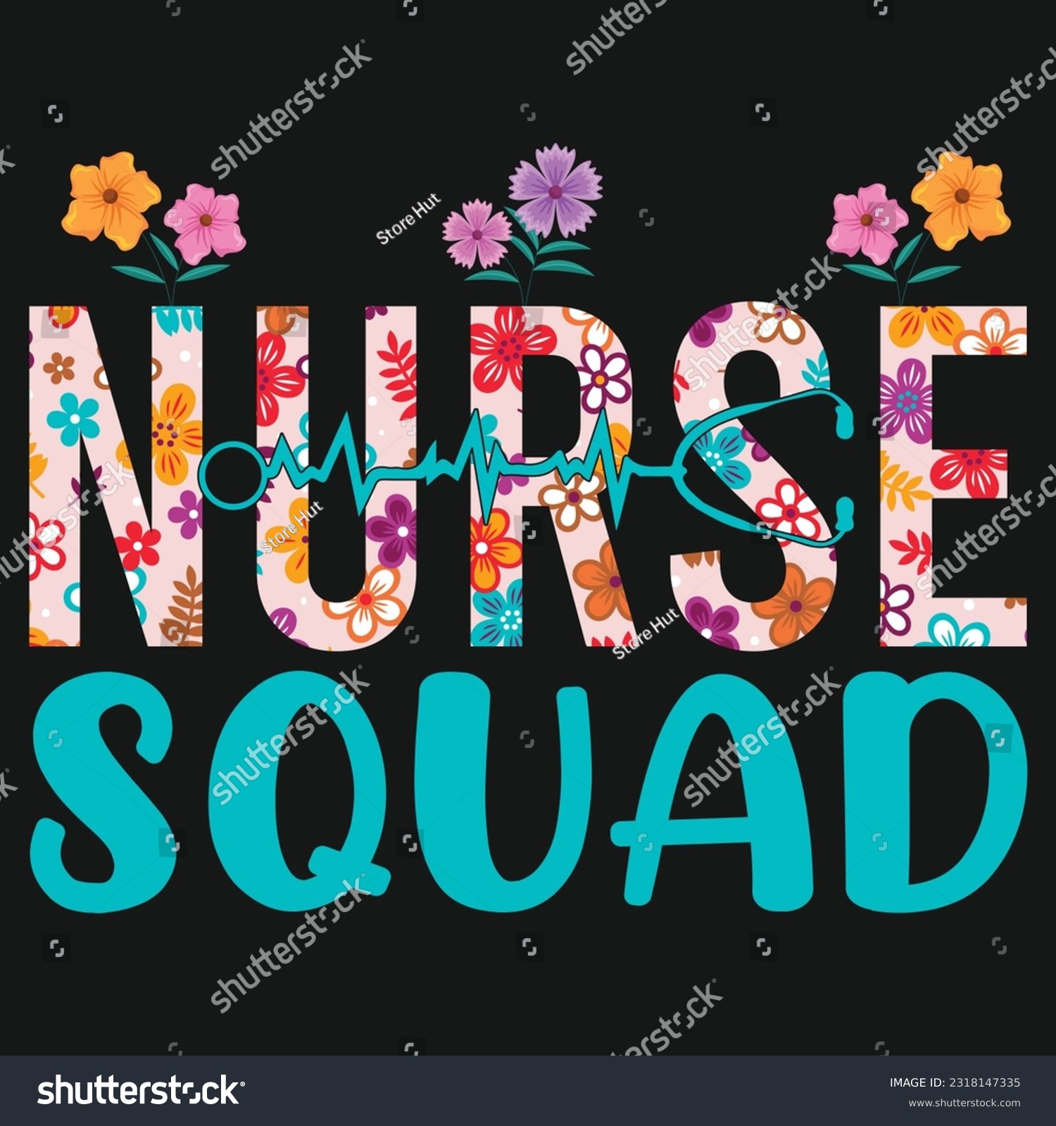 SVG of nurse squad typography t shirt design, Nurse squad  SVG T-shirt Design

 svg