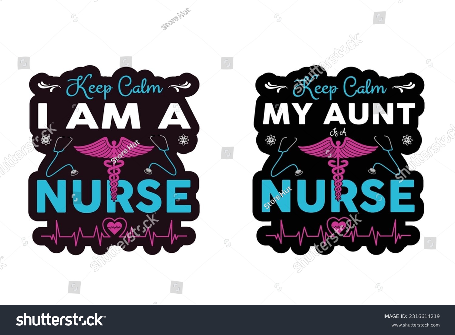 SVG of Nurse Sticker, nurse  typography Sticker design, Free Nurse Sticker Design Bundle
 svg