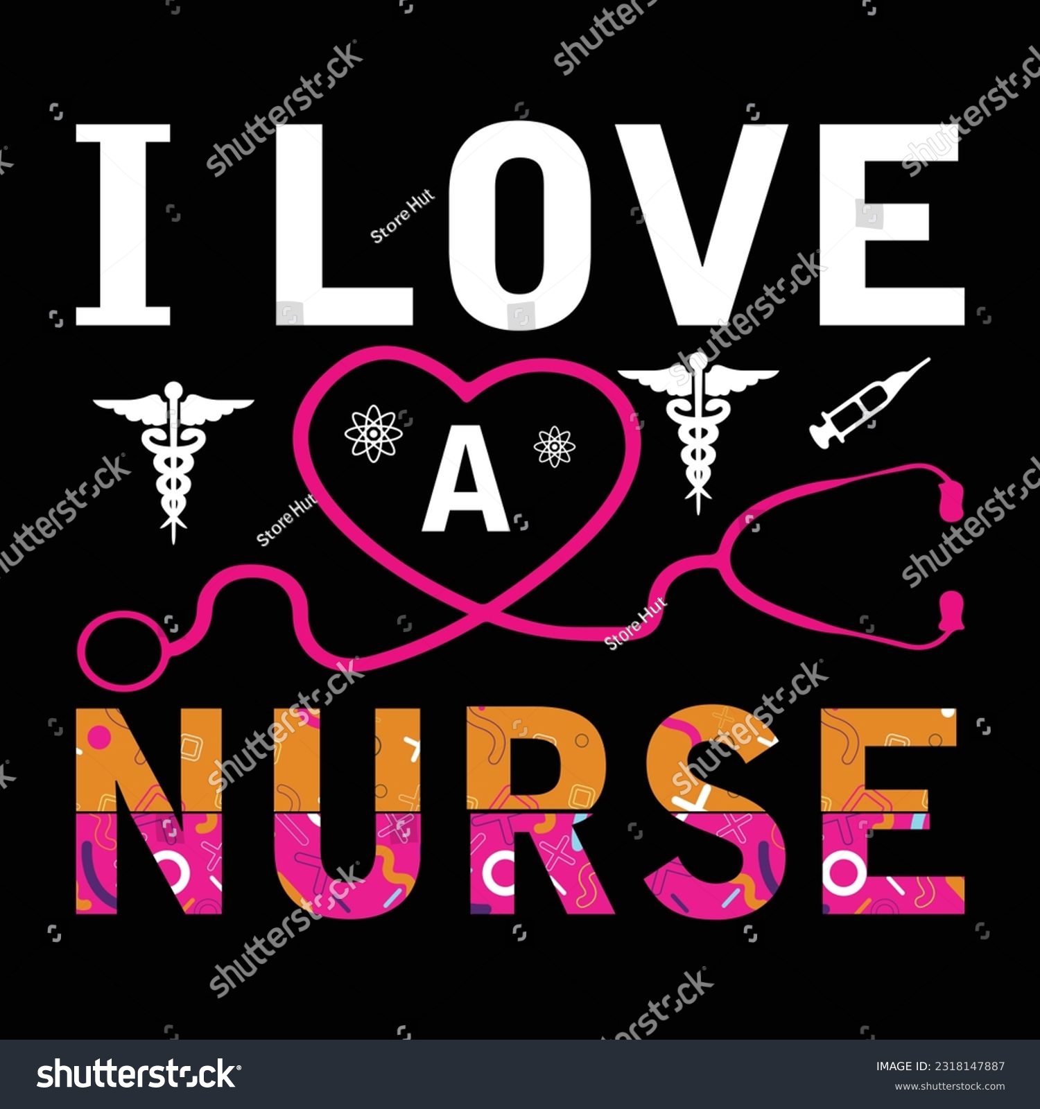 SVG of nurse  typography t design, Nurse  SVG T-shirt Design svg