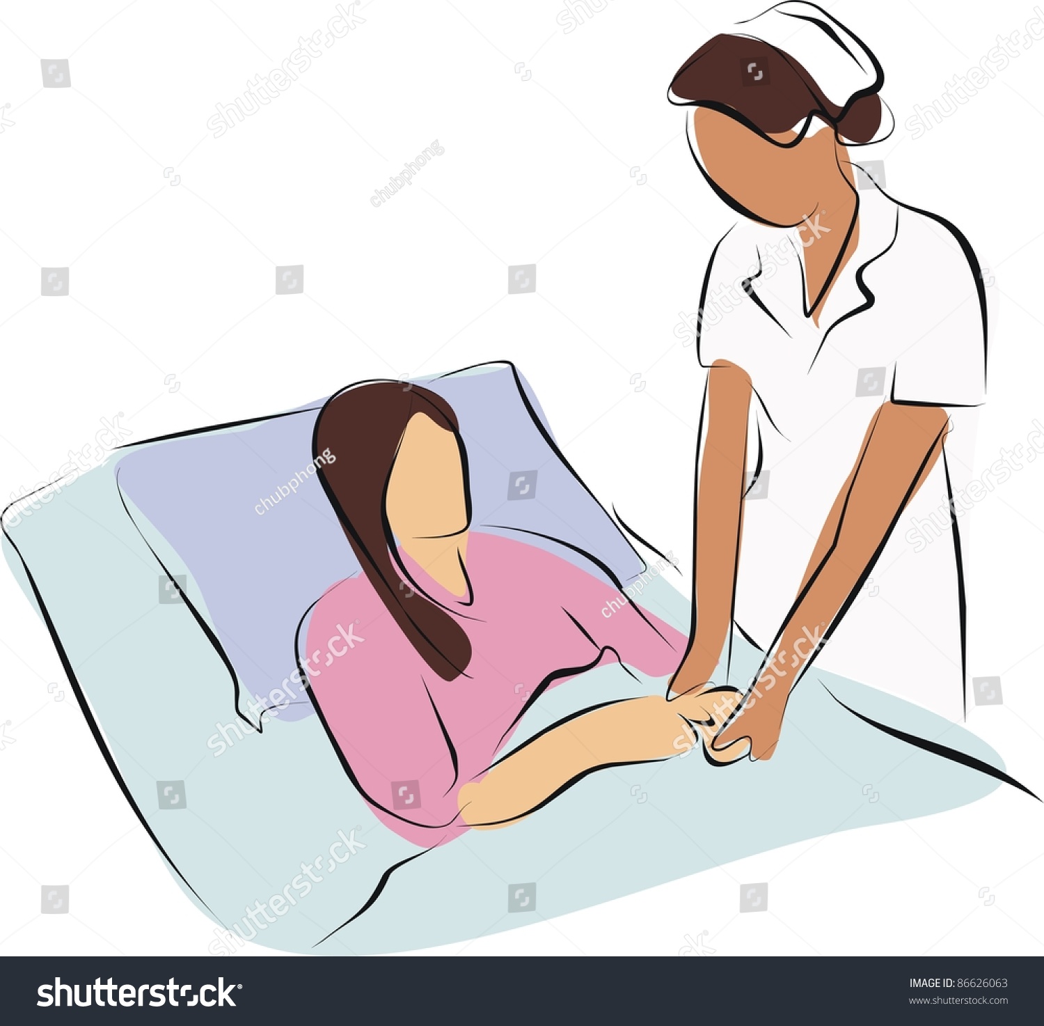 Nurse Patient Stock Vector Royalty Free 86626063