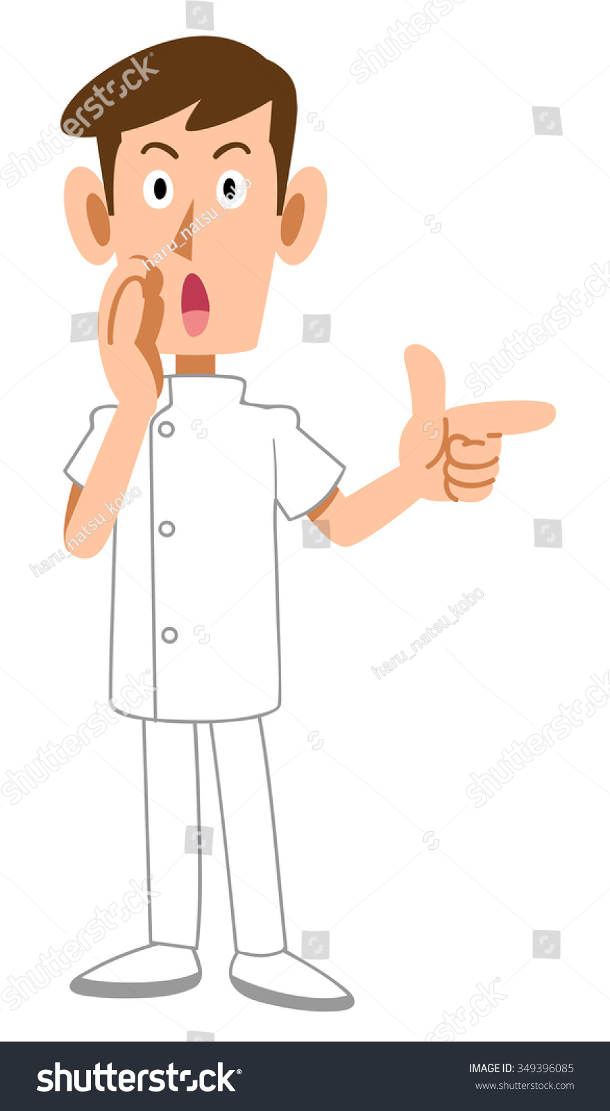Nurses Teach Pointing Finger vector de stock (libre de regalías