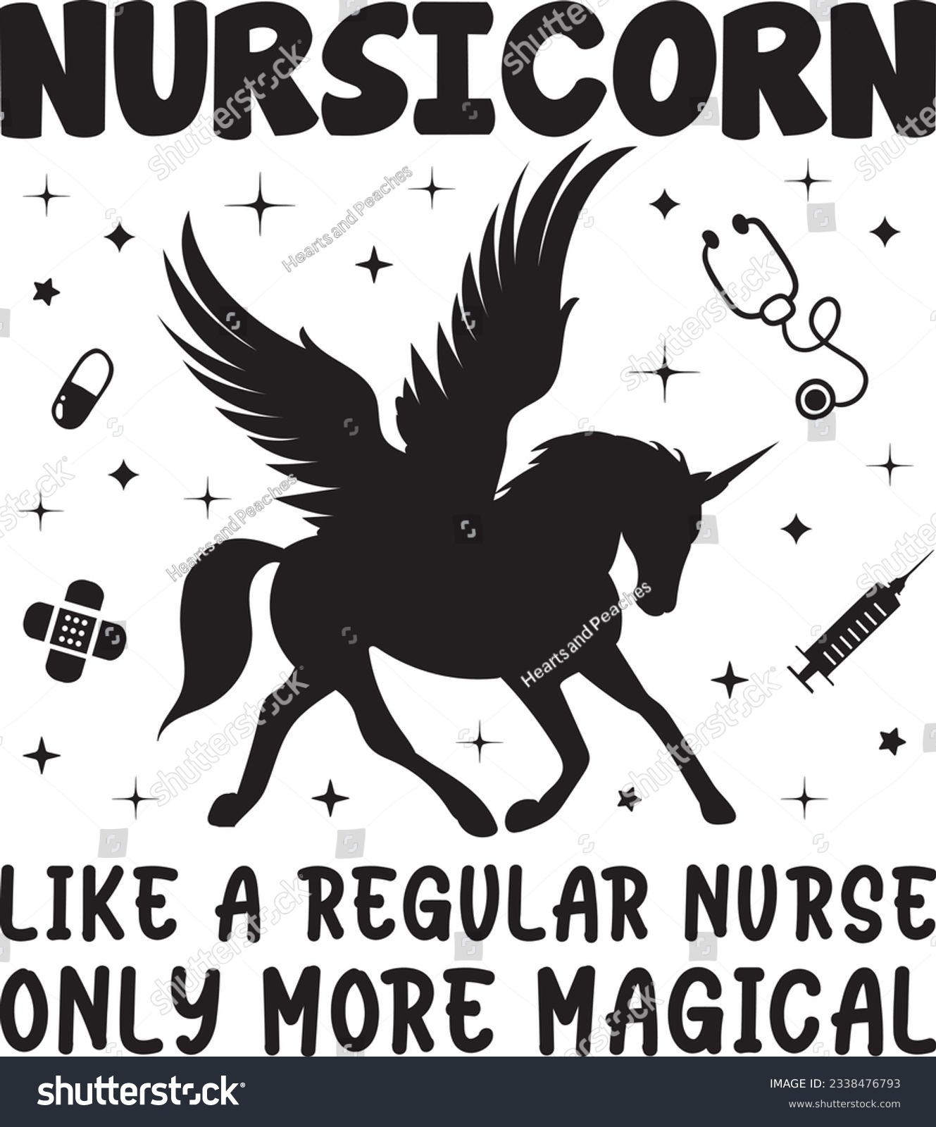 SVG of Nursicorn like a regular nurse only more magical, Nurse SVG Design, SVG File, SVG Cut File, T-shirt design, Tshirt design svg