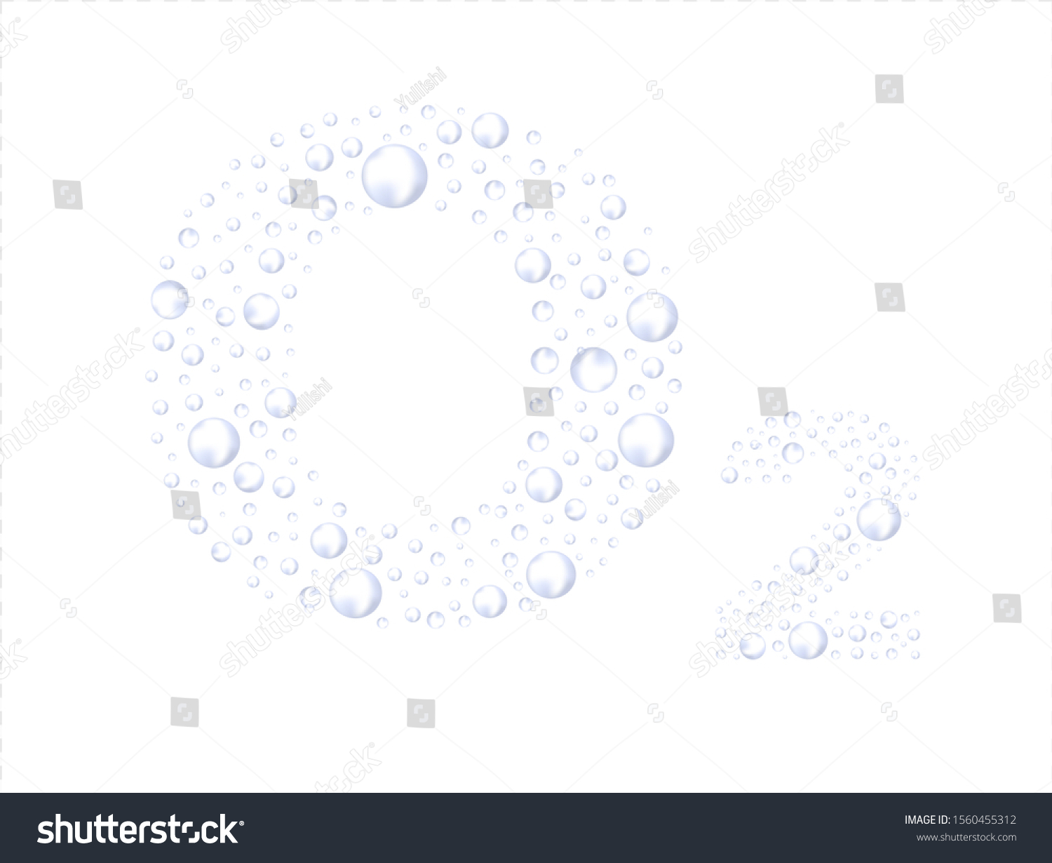 O2 Chemical Formula Oxygen Bubbles Transparent Stock Vector (Royalty ...