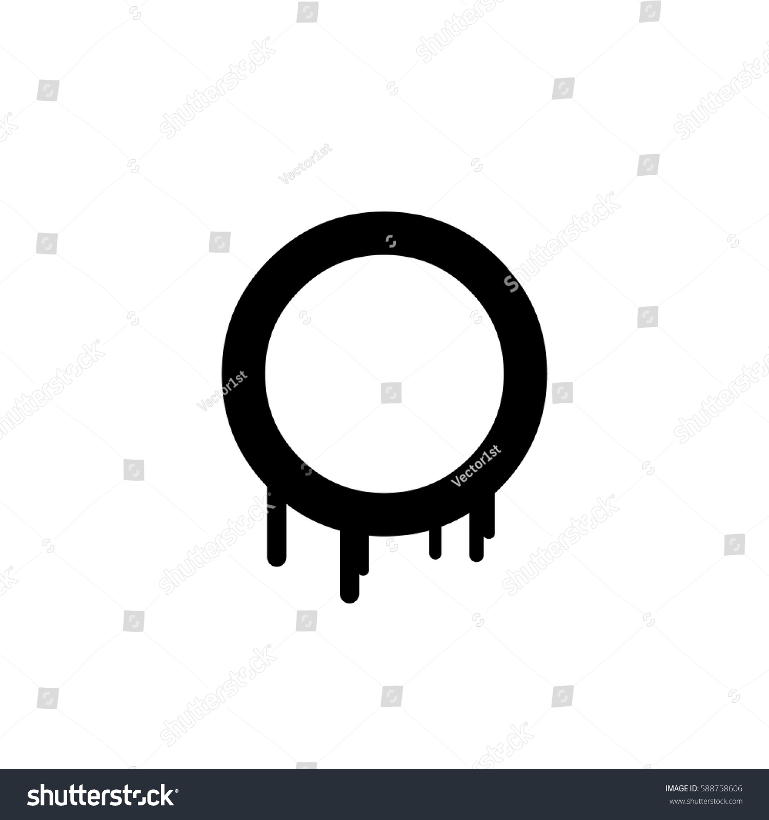 O Drip Letter Art Logo Logotype Stock Vector Royalty Free 588758606