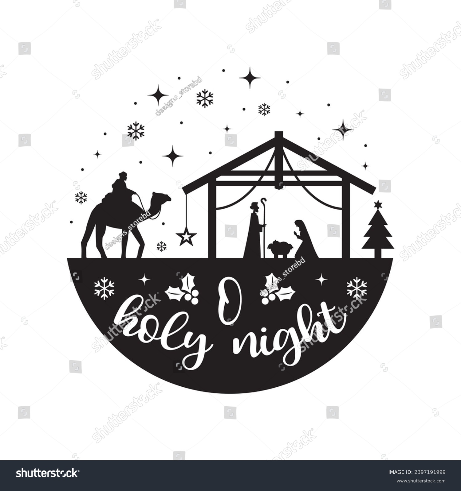 SVG of O holy night,Funny Christmas t shirt design Bundle, Christmas, Merry Christmas , Winter, Xmas, Holiday and Santa, Commercial Use, Cut Files Cricut, Silhouette, eps, dxf, png svg