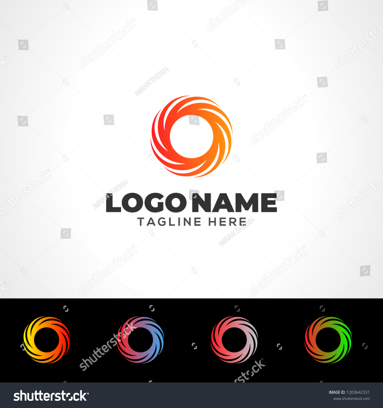 O Letter Multicolor Logo Template Stock Vector (Royalty Free ...