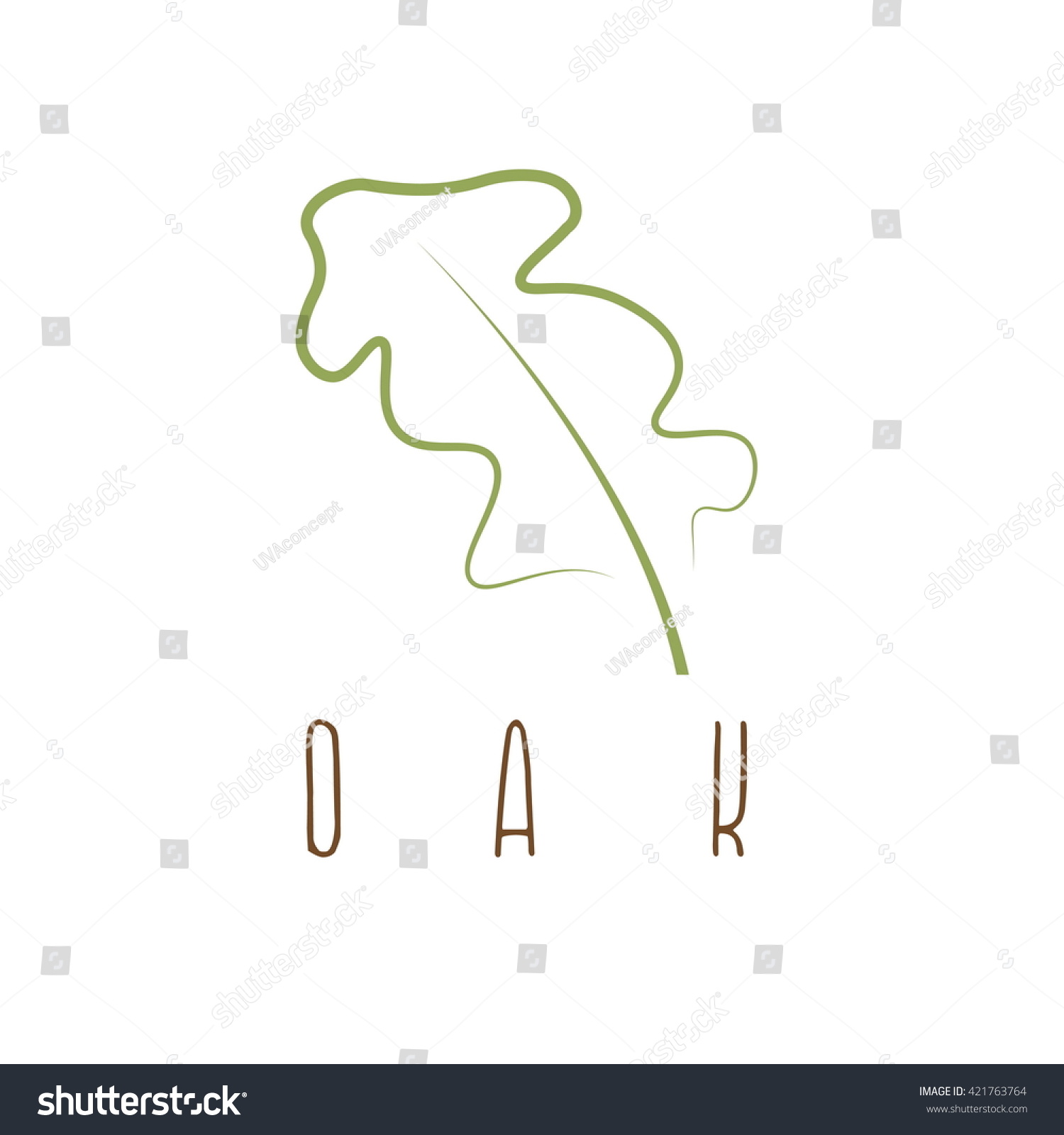 oak leaf abstract outline vector design stock vector royalty free