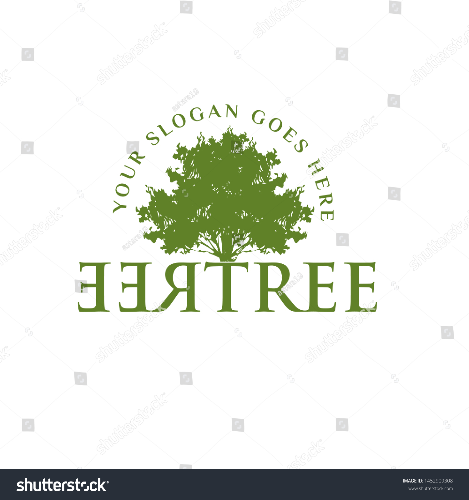 Oak Tree Green Logo Designs Stock Vector (Royalty Free) 1452909308