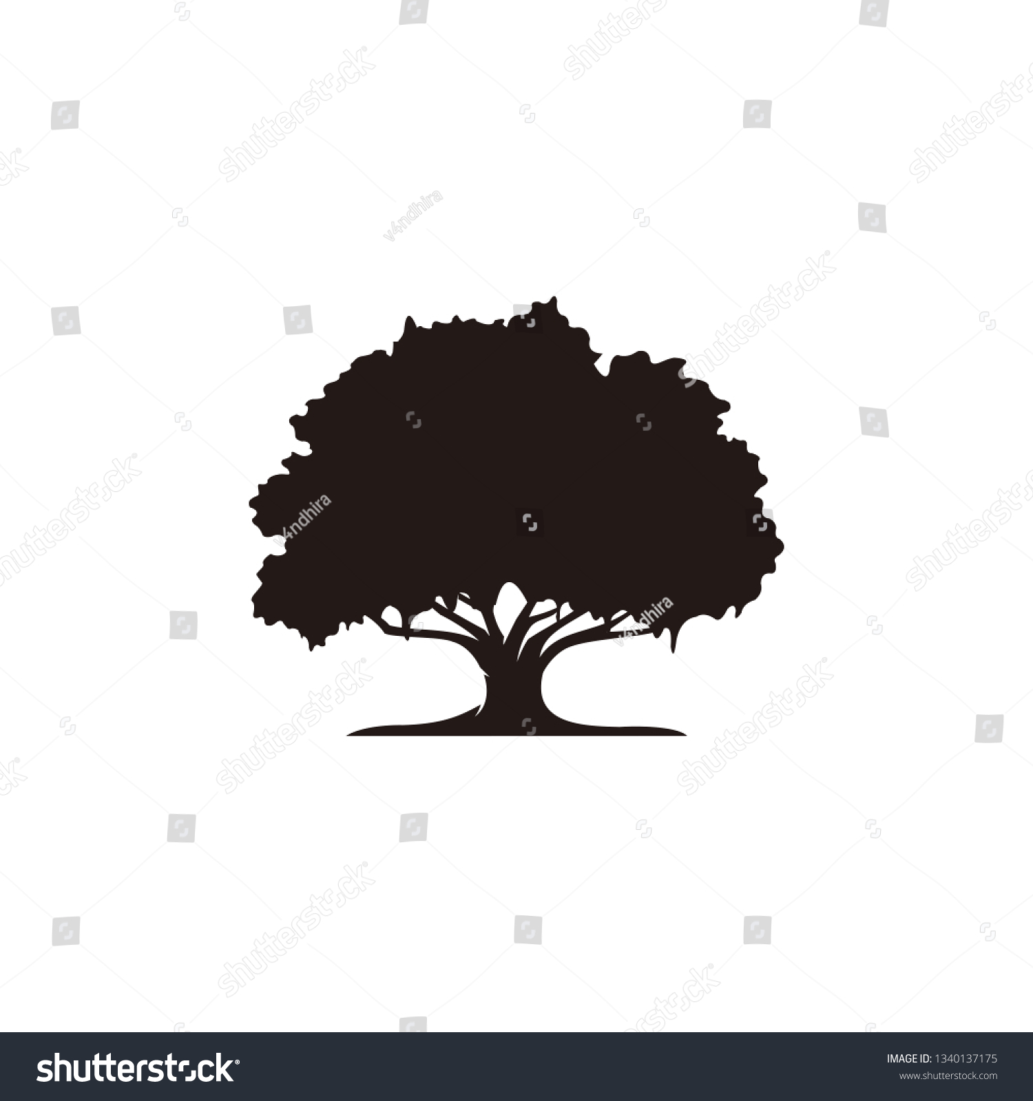 SVG of Oak tree icon isolated on white background svg