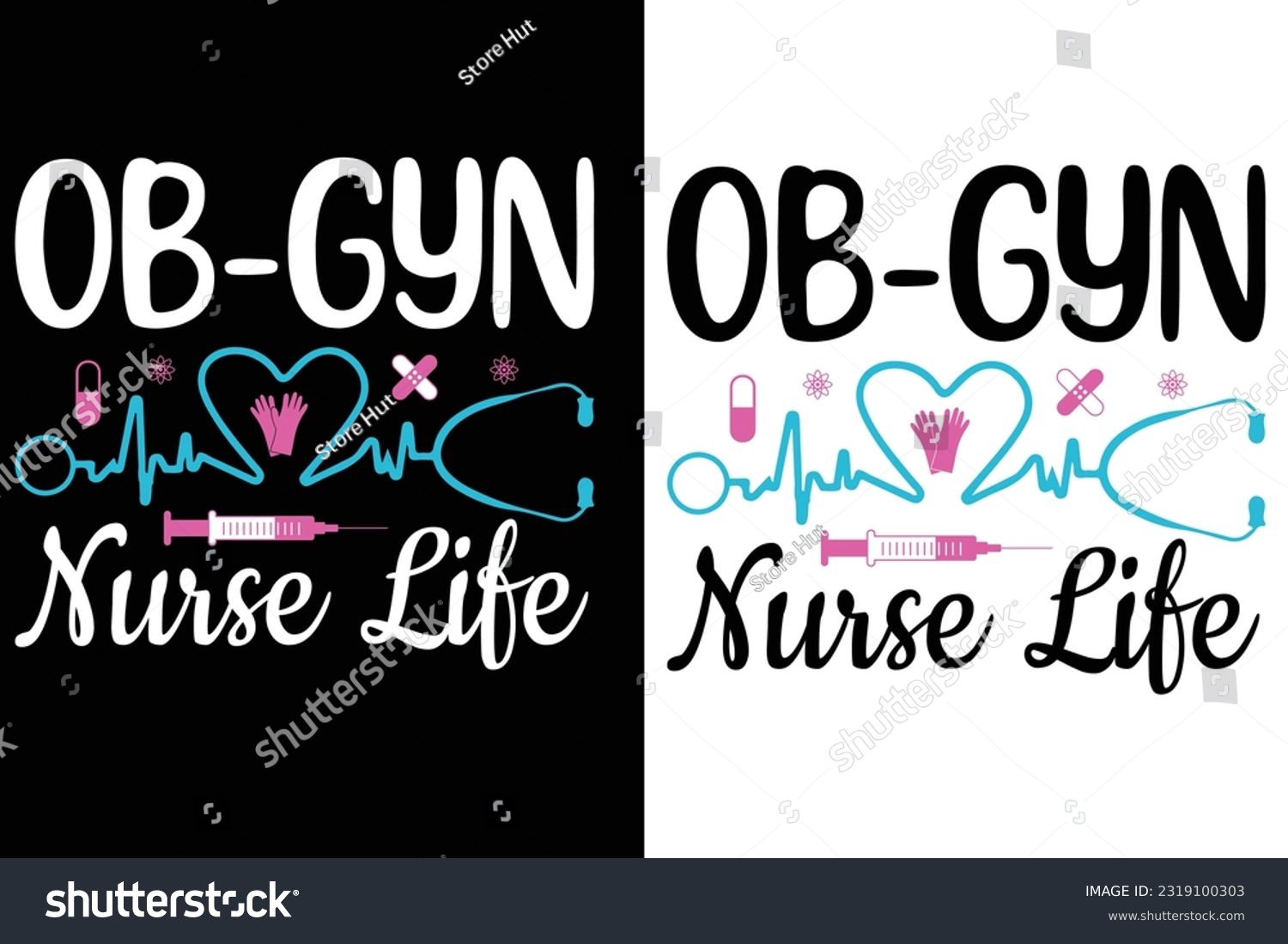 SVG of OB-GYN Nurse life SVG, nurse typography   t-shirt design Nurse quotes  t-shirt   svg