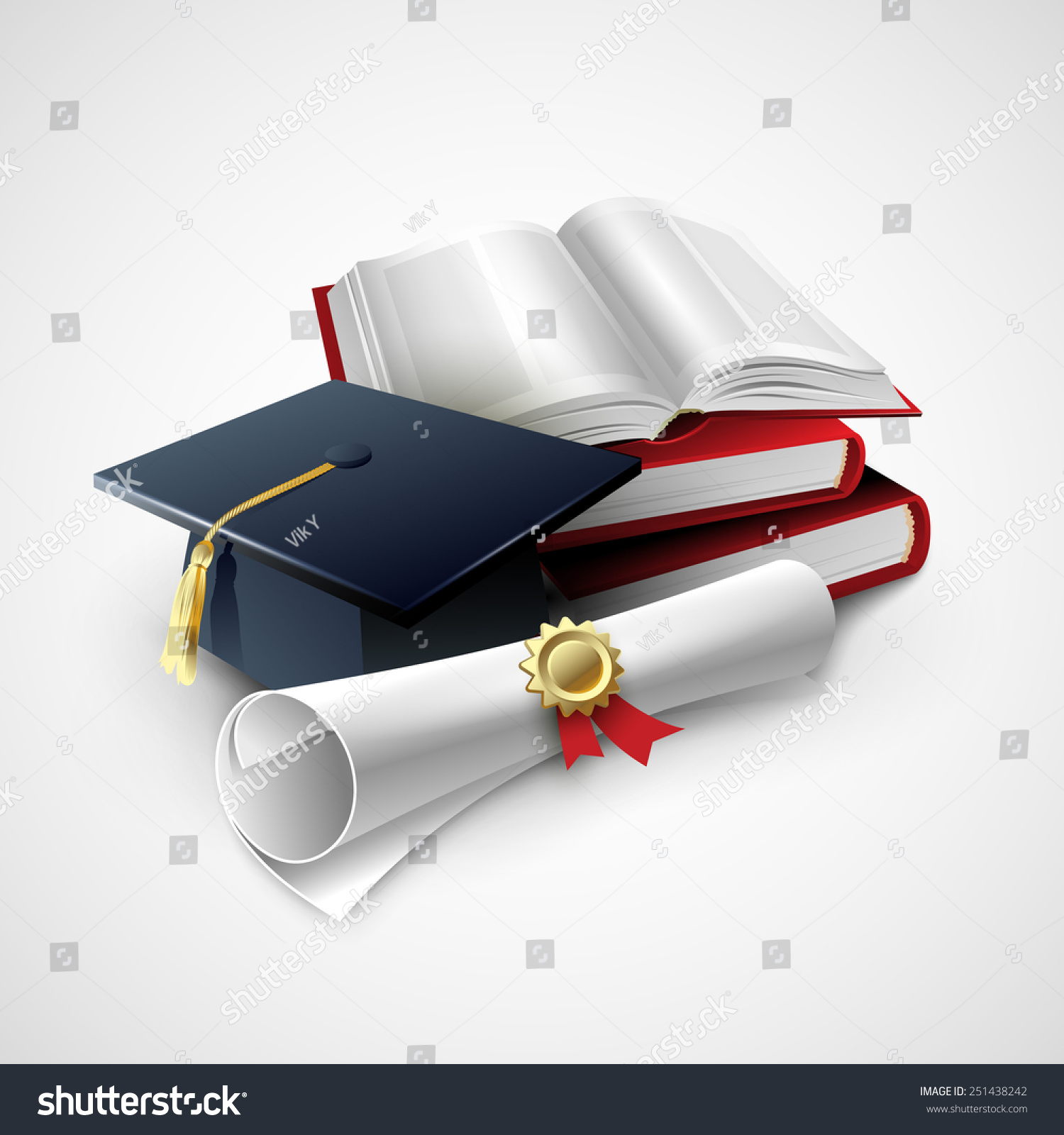 Objects Graduation Ceremony Vector Illustration Stock Vector (Royalty ...