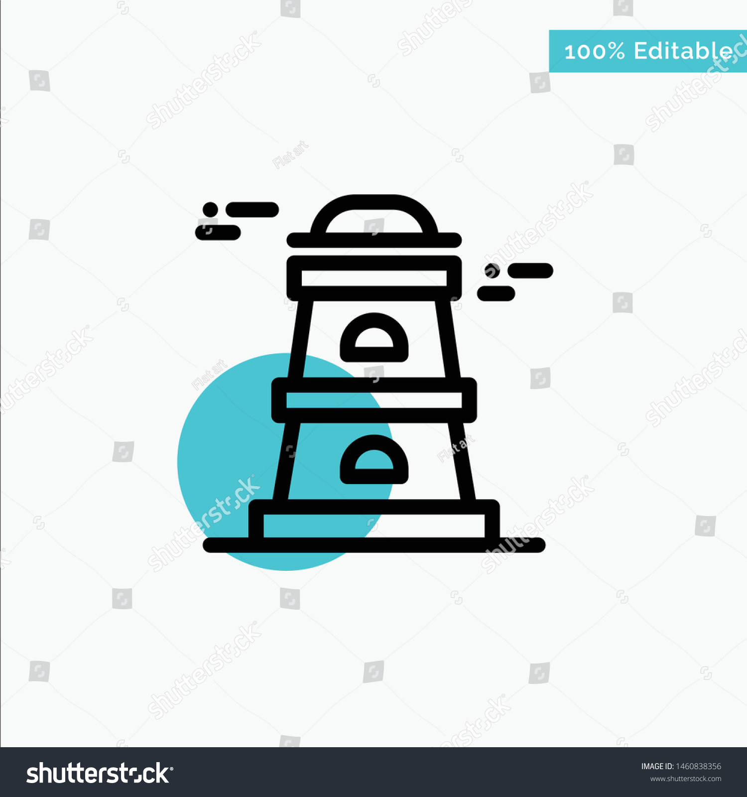 SVG of Observatory, Tower, Watchtower turquoise highlight circle point Vector icon. Vector Icon Template background svg