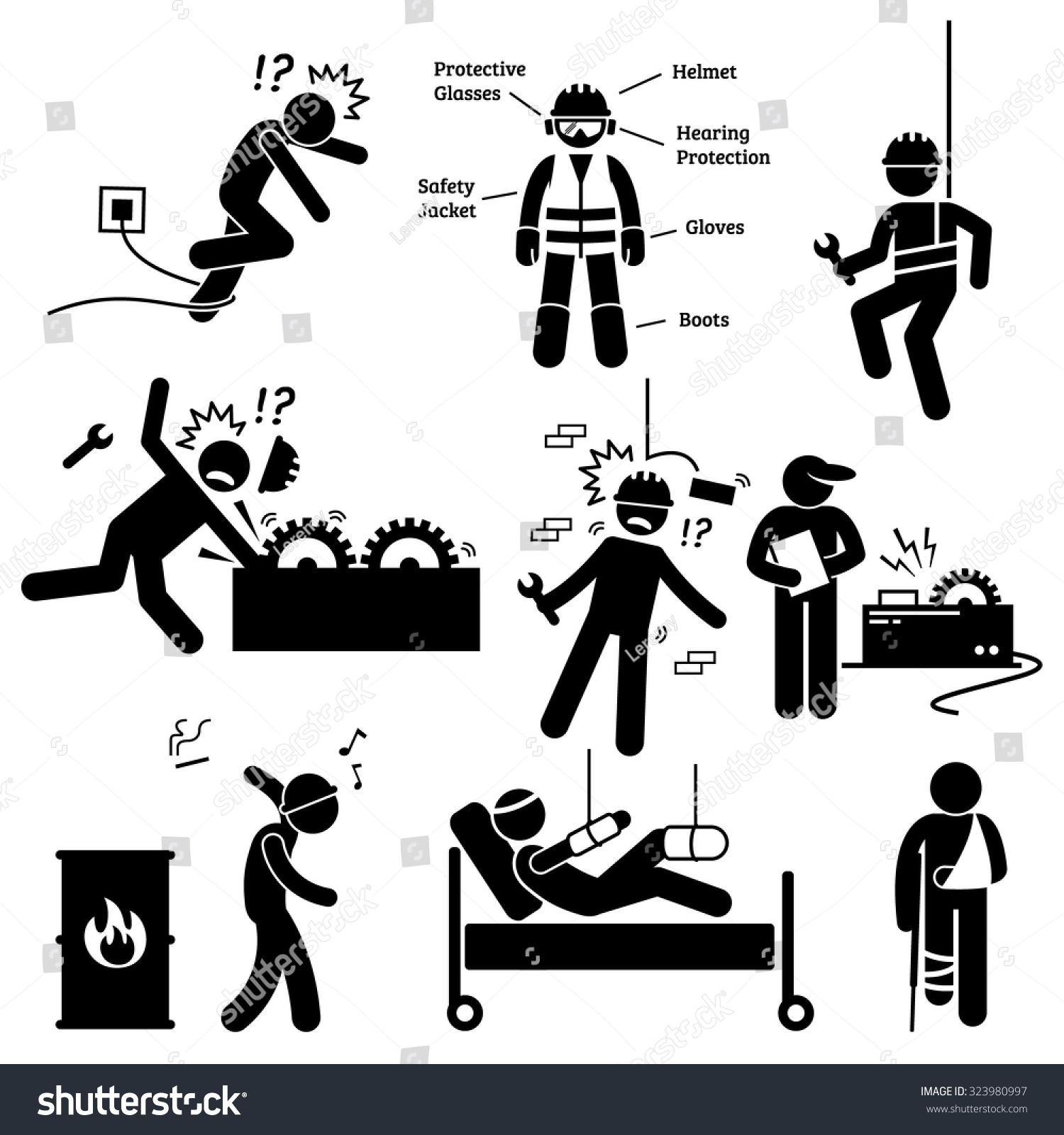 symbol health for hazard Health Worker Accident Vector Safety Hazard Occupational Stock