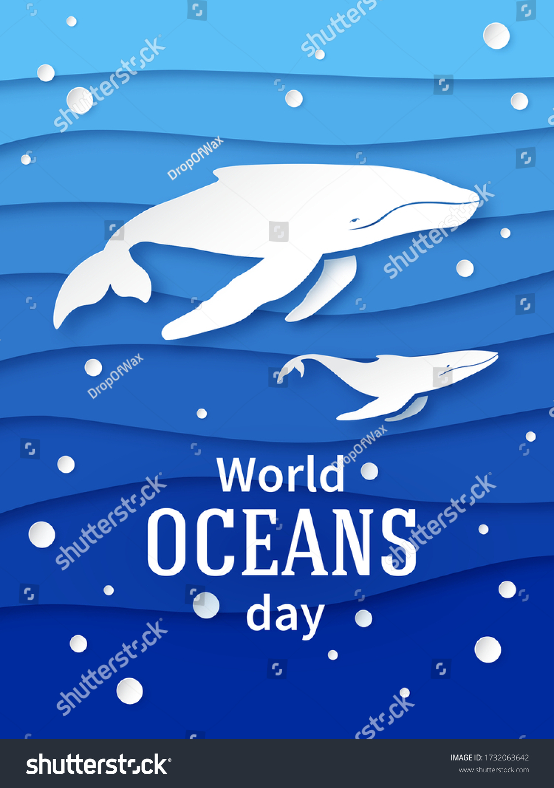 Ocean day june 8th holiday poster stock vector royalty free
