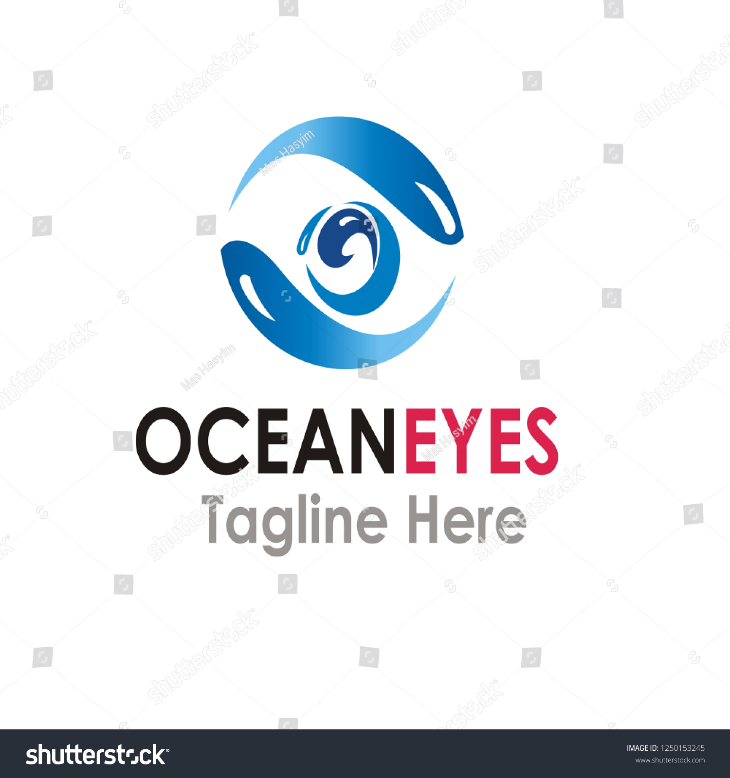 Ocean Eyes Logo Design Template Stock Vector Royalty Free 1250153245