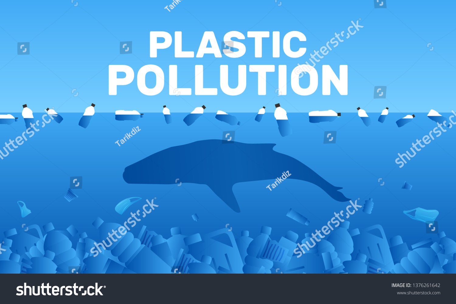 Ocean Plastic Pollution Ecology Banner Concept Stock Vector (Royalty ...