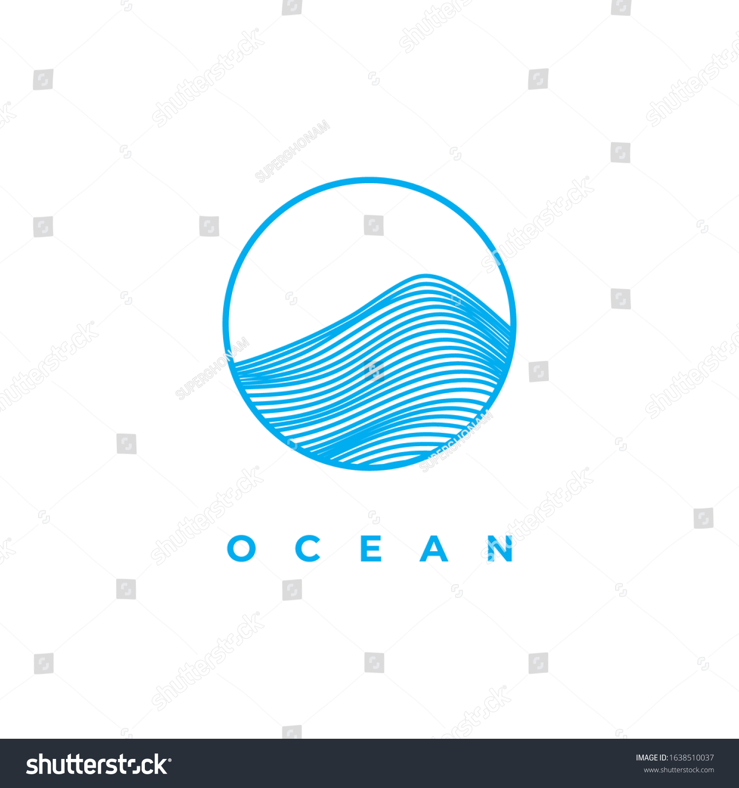 Ocean Wave Logo Design Vector Template Stock Vector (Royalty Free ...