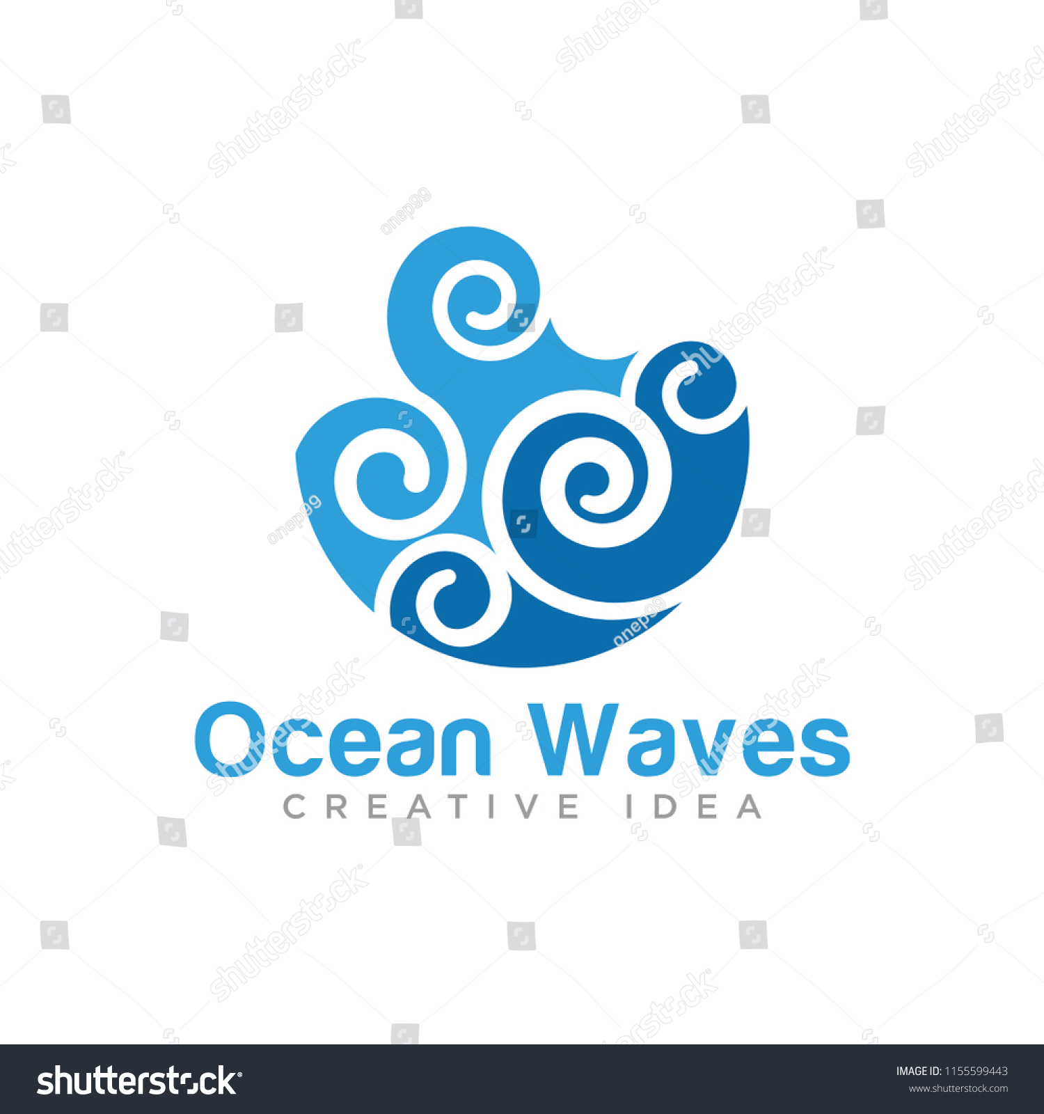Ocean Waves Logo Template Stock Vector (Royalty Free) 1155599443 ...