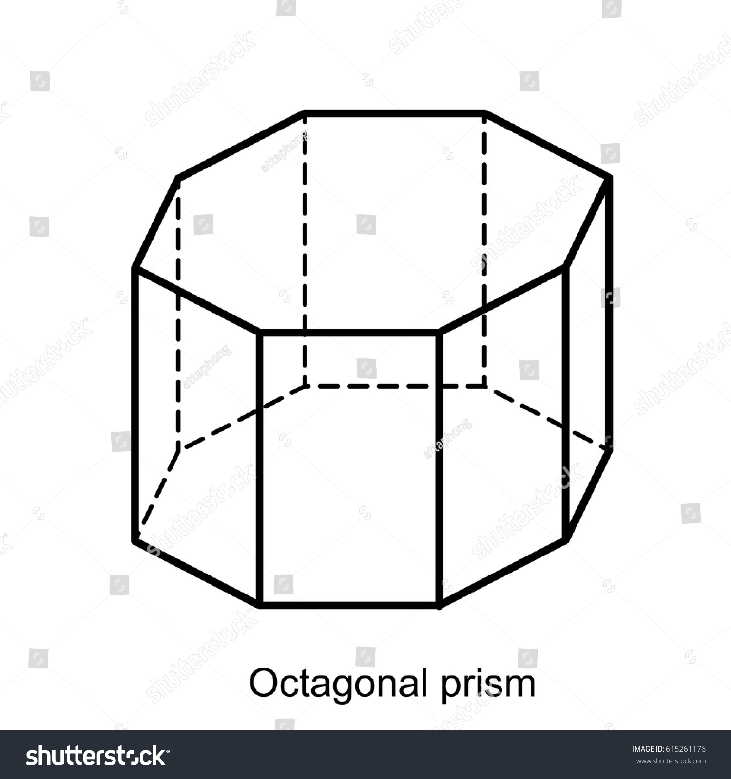 octagonal prism vector geometric shapes preschool stock vector