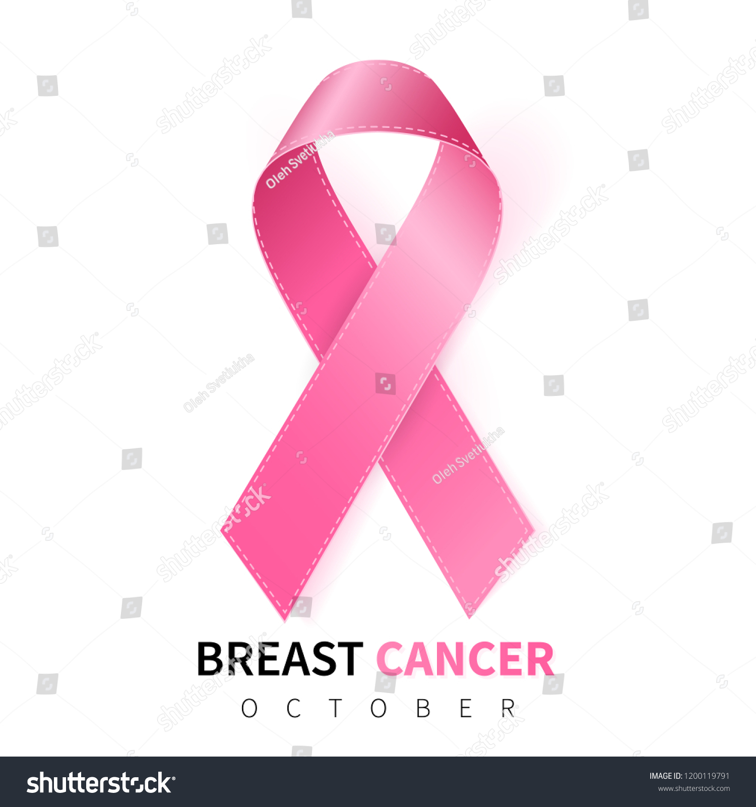 October Breast Cancer Awareness Month Realistic Stock Vector (Royalty ...