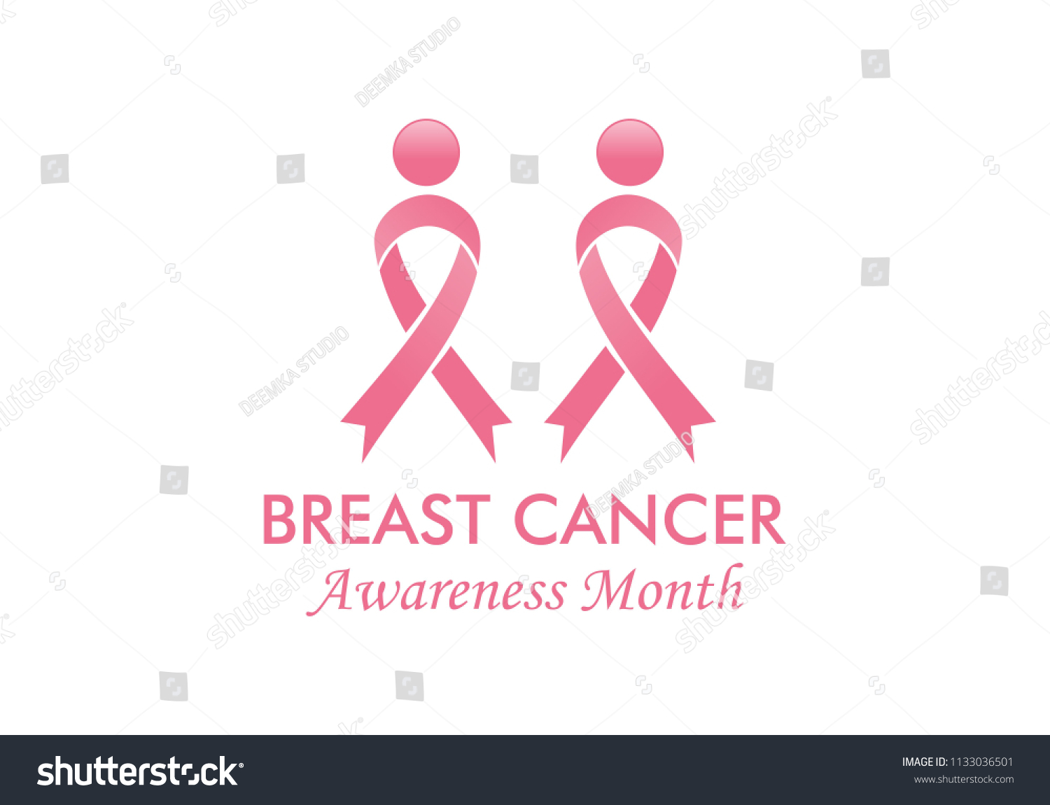 October Breast Cancer Emblem Sign Awareness Vector De Stock Libre De 8483