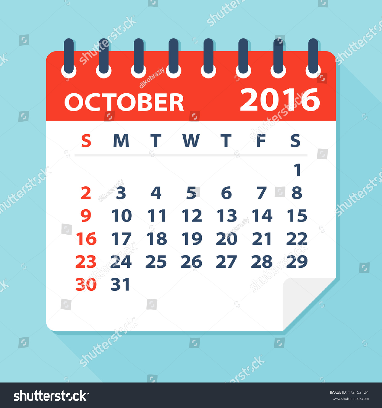 Calendar Illustration : October calendar illustration stock vector Calendar Illustration : October calendar illustration stock vector