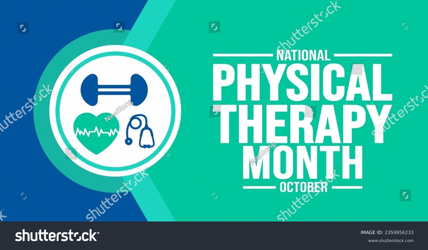 SVG of October is National Physical Therapy Month background template. Holiday concept. background, banner, placard, card, and poster design template with text inscription and standard color. vector svg